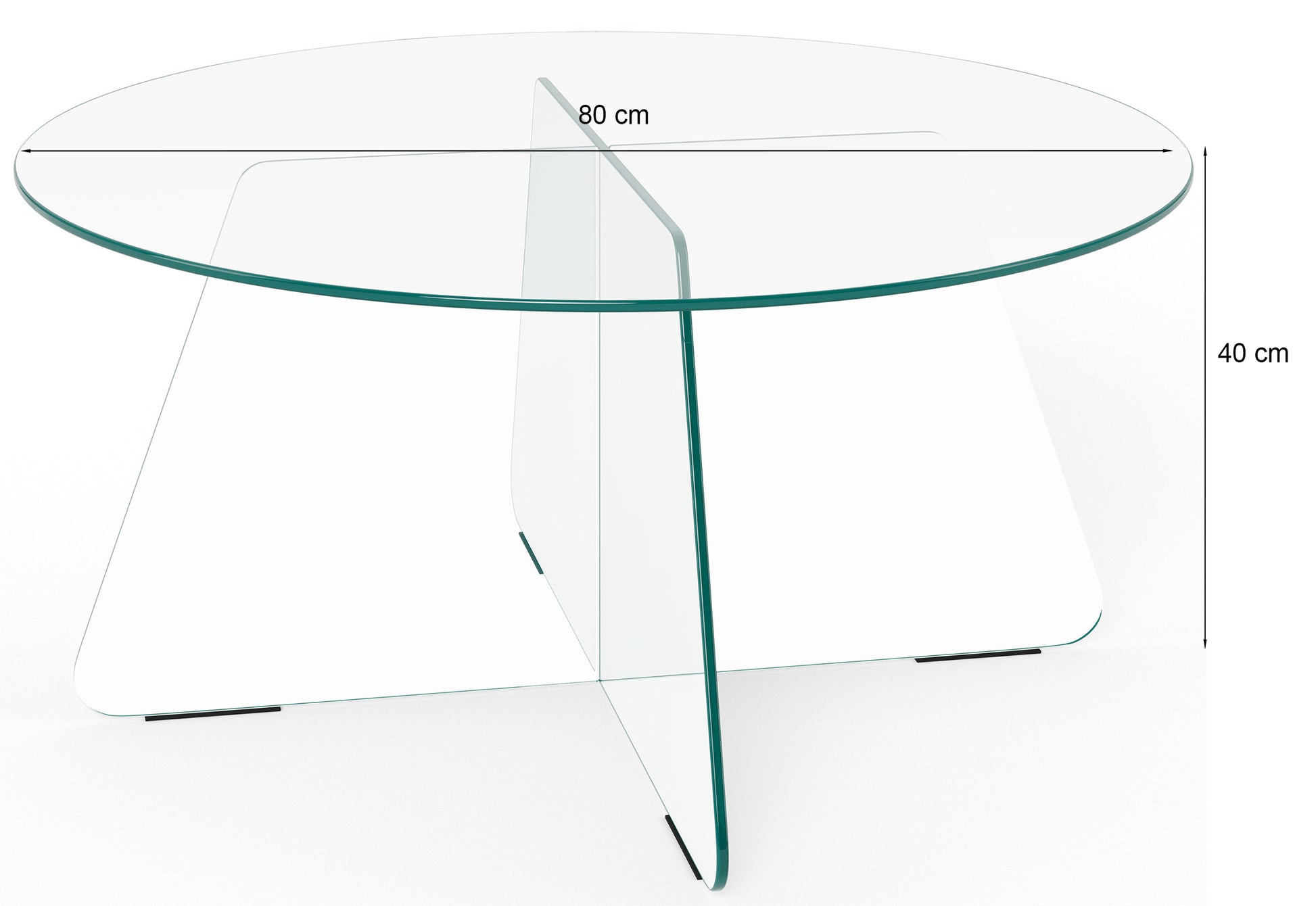 Kafijas galds Samoa 80/80/40 cm Caurspīdīgs - N1 Home
