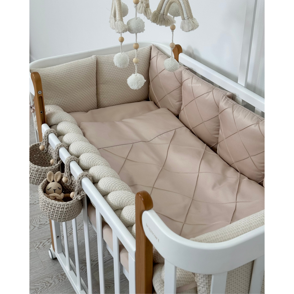 Satīna Gultas Veļas Komplekts "Platīns" bēšs - N1 Home