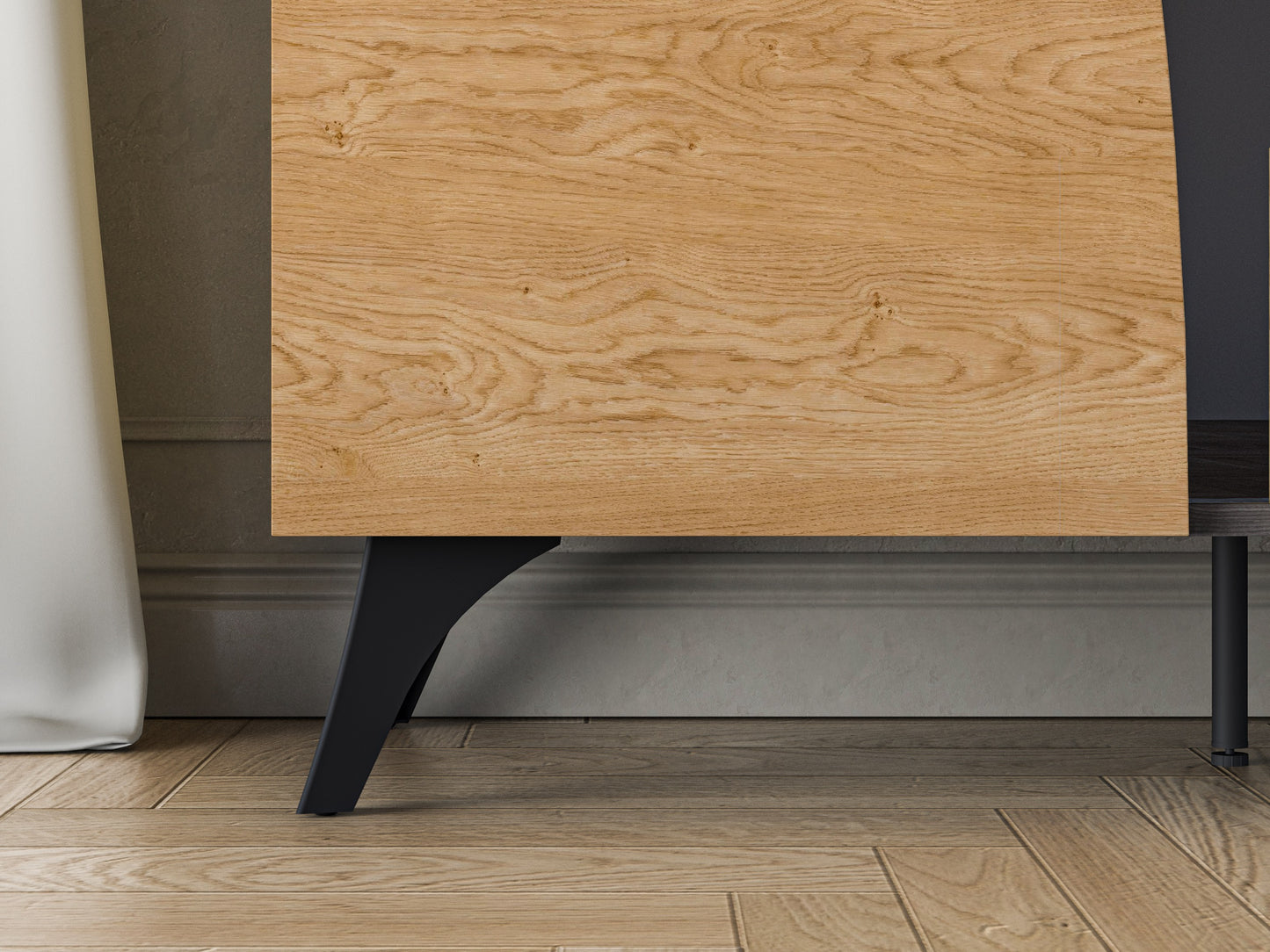 TV skapis Toskana 180/51/38 cm ozols/melns