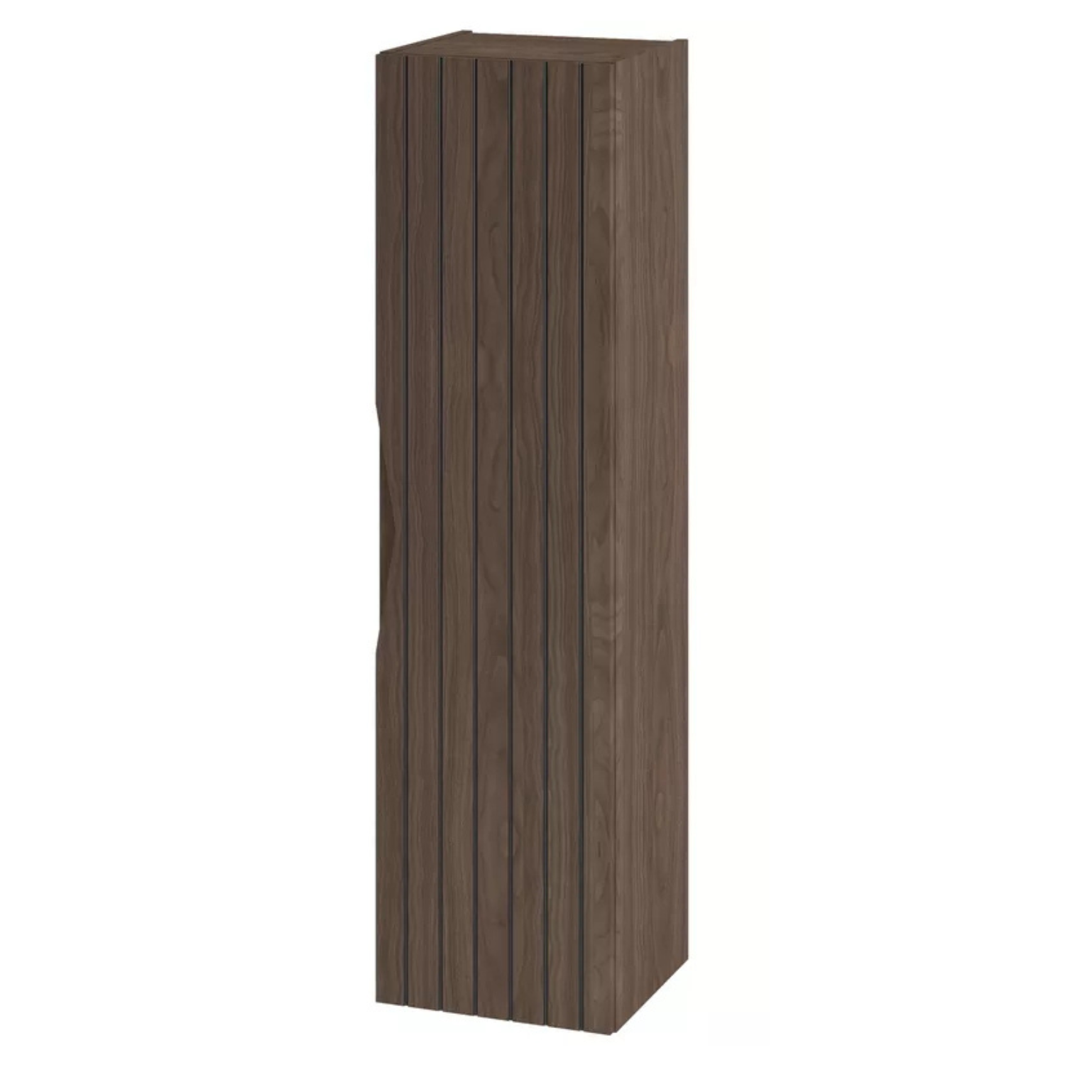 DELLA Vannas istabas skapis, 35 cm, rievotas fasādes, riekstkoks/matēti melns - N1 Home