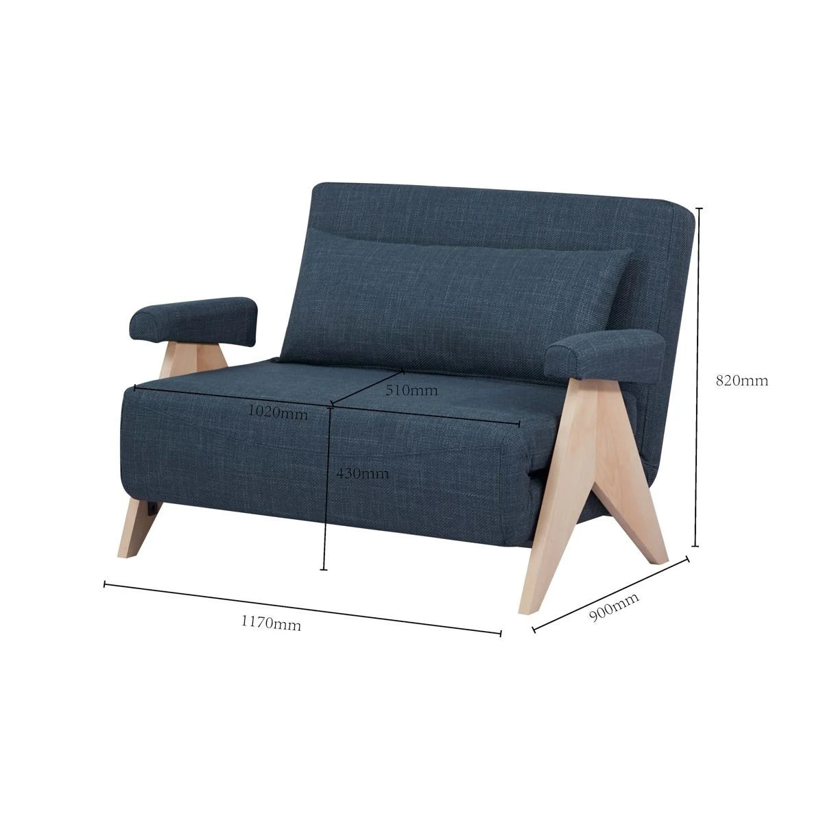 Krēsls Sola 83/91/84 cm zils - N1 Home