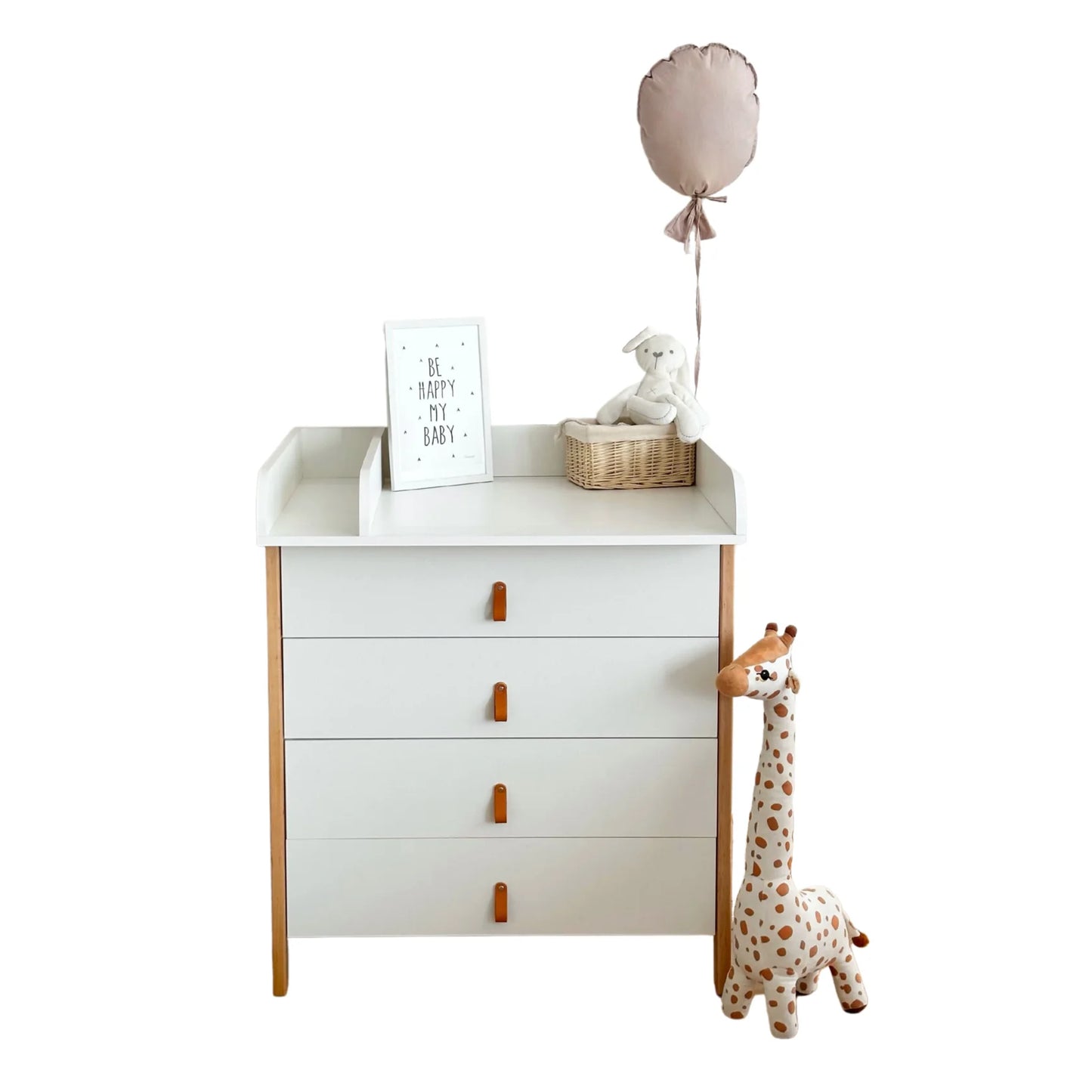 Ingvart Kumode ar Pārtinamo Galdiņu Scandi 82/80/50 cm White+Natural - N1 Home