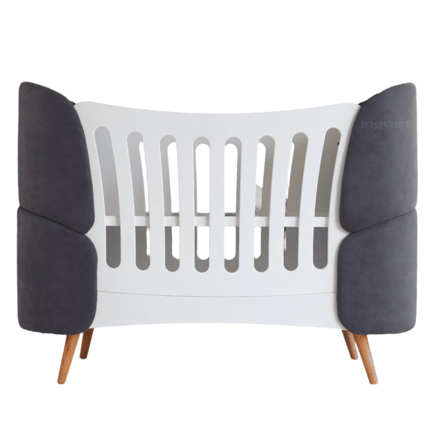 Ovāla bērnu gultiņa Transformers Fly Bed velvet 145/104/66 cm violeta krāsa - N1 Home