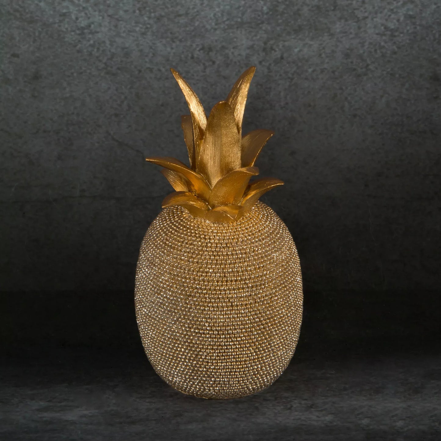 Dekoratīva figūriņa Ananāss ar smalku strukturālu rakstu 11/11/22 cm zelts - N1 Home