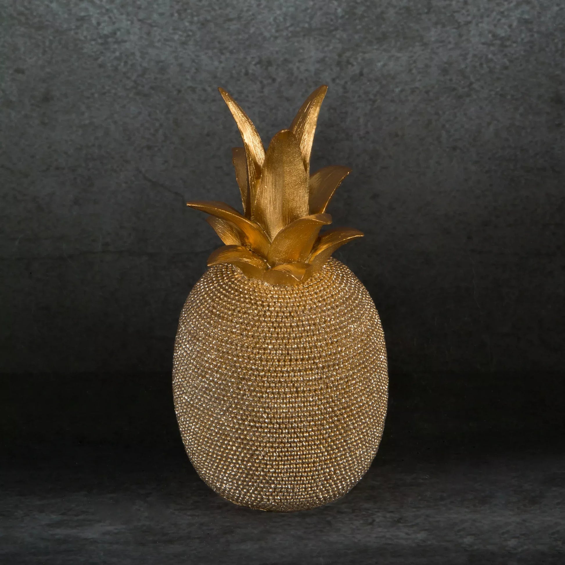 Dekoratīva figūriņa Ananāss ar smalku strukturālu rakstu 11/11/22 cm zelts - N1 Home