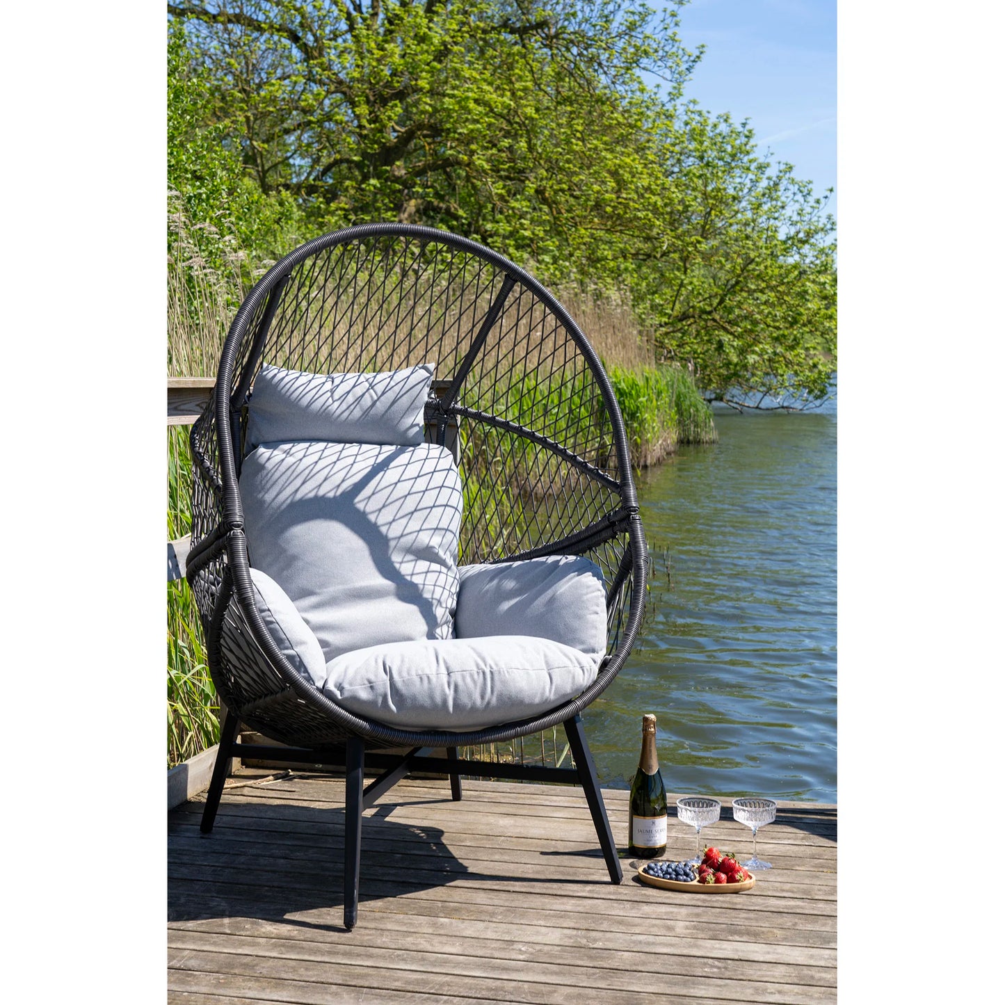 Krēsls Rosart 100/82/144 cm melns