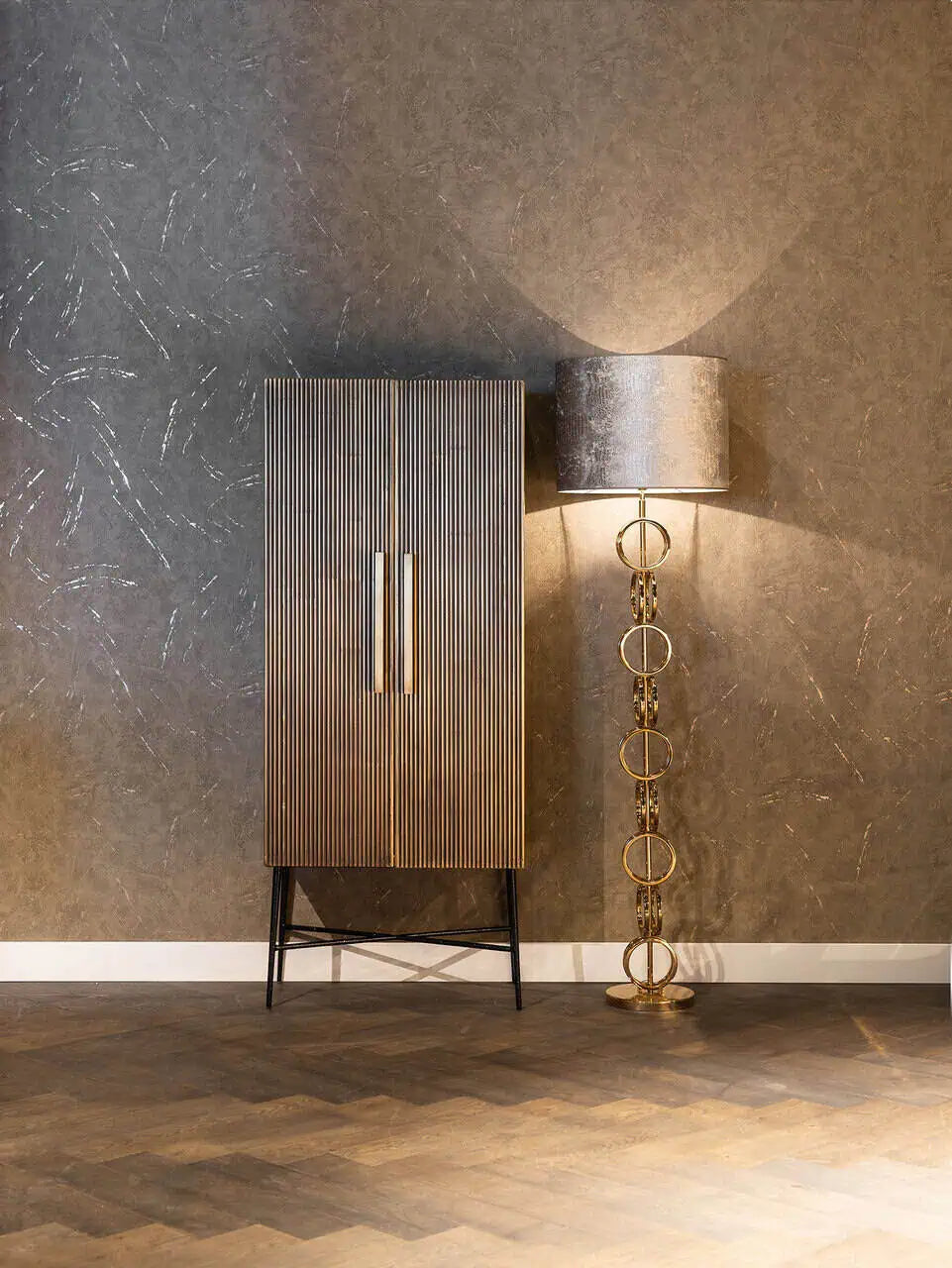 Skapis Ironville ar 2 durvīm Richmond Interiors 182/75/40 cm zelts - N1 Home