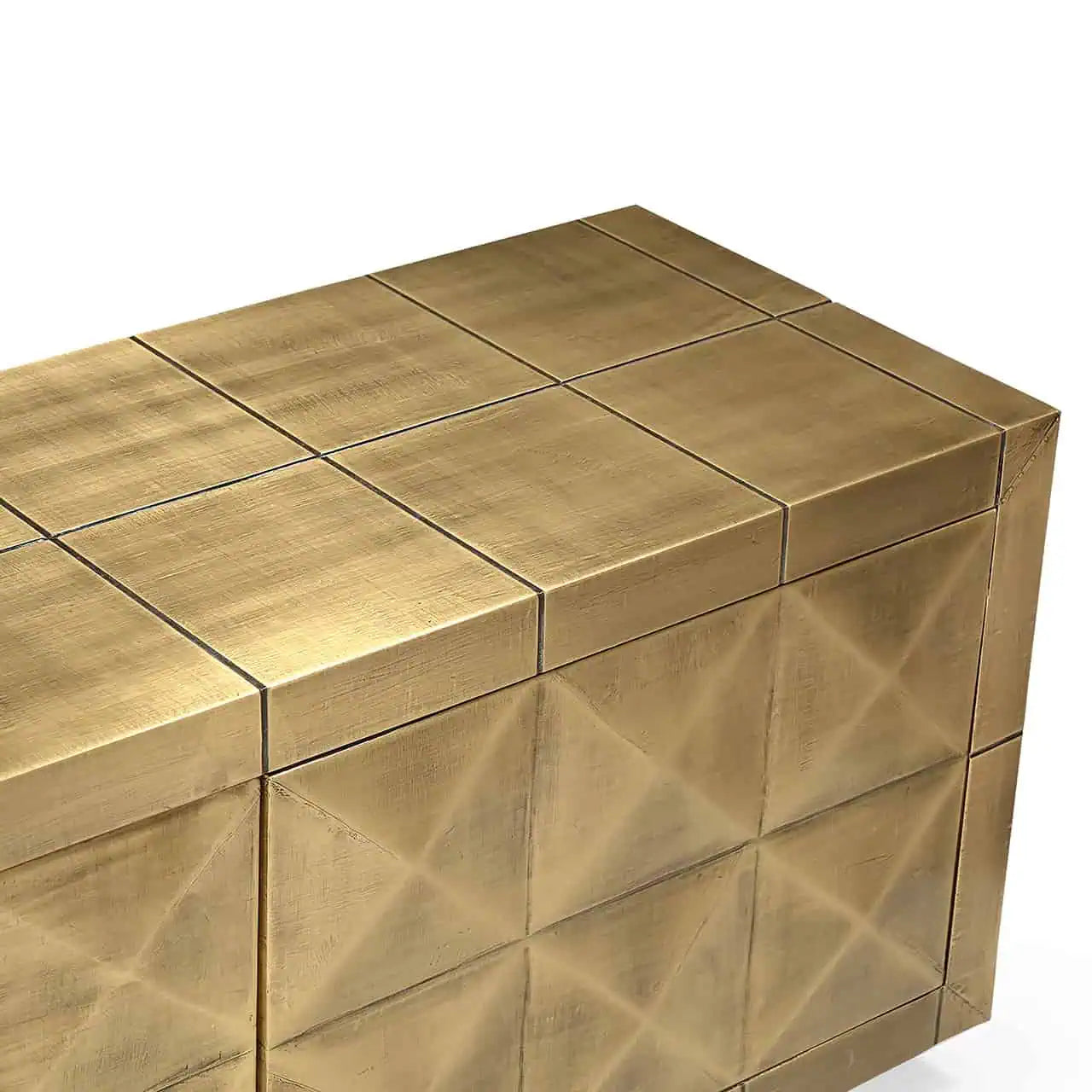 TV skapis Collada 4-durvju  Richmond Interiors 50/22/40 cm birstēts zelts - N1 Home