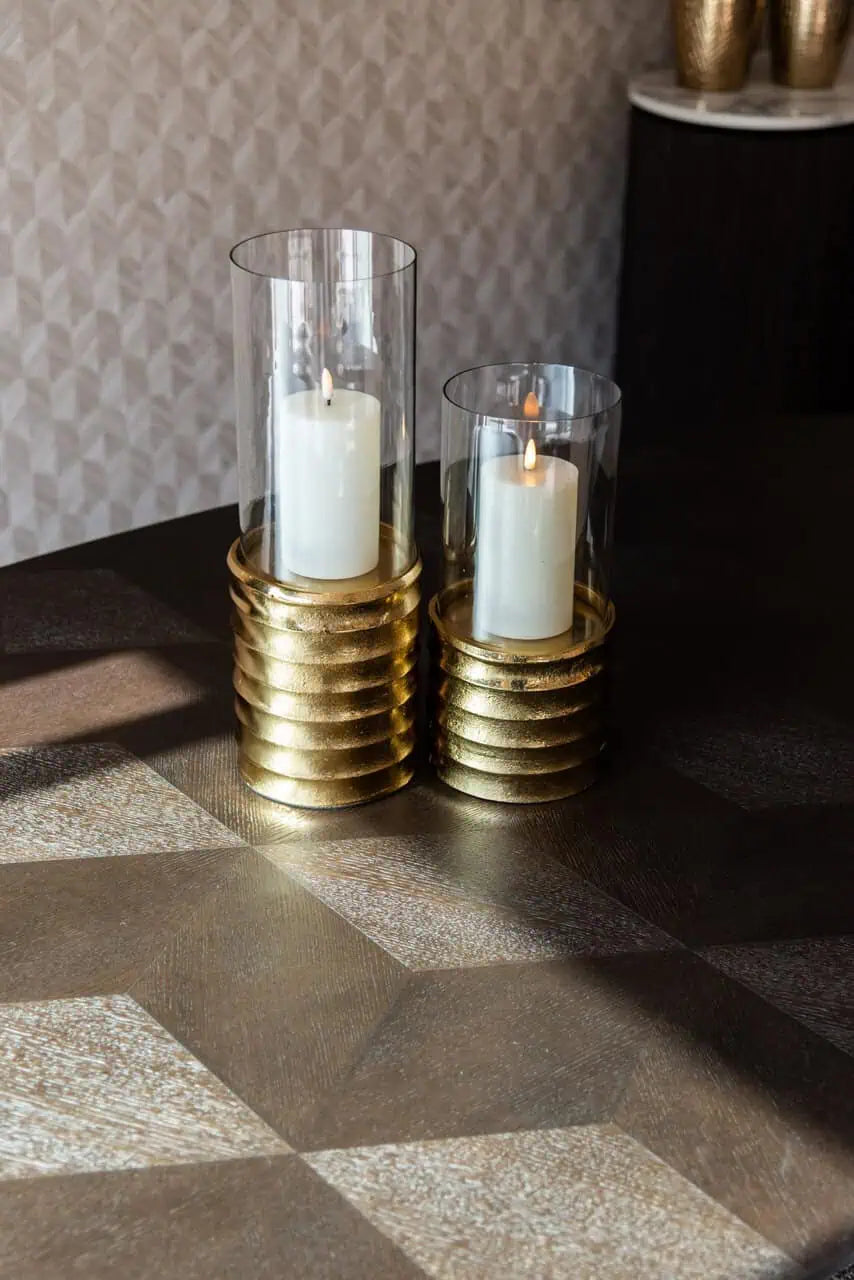 Svečturis Bodil gold large Richmond Interiors 40/13/13 cm zelts - N1 Home