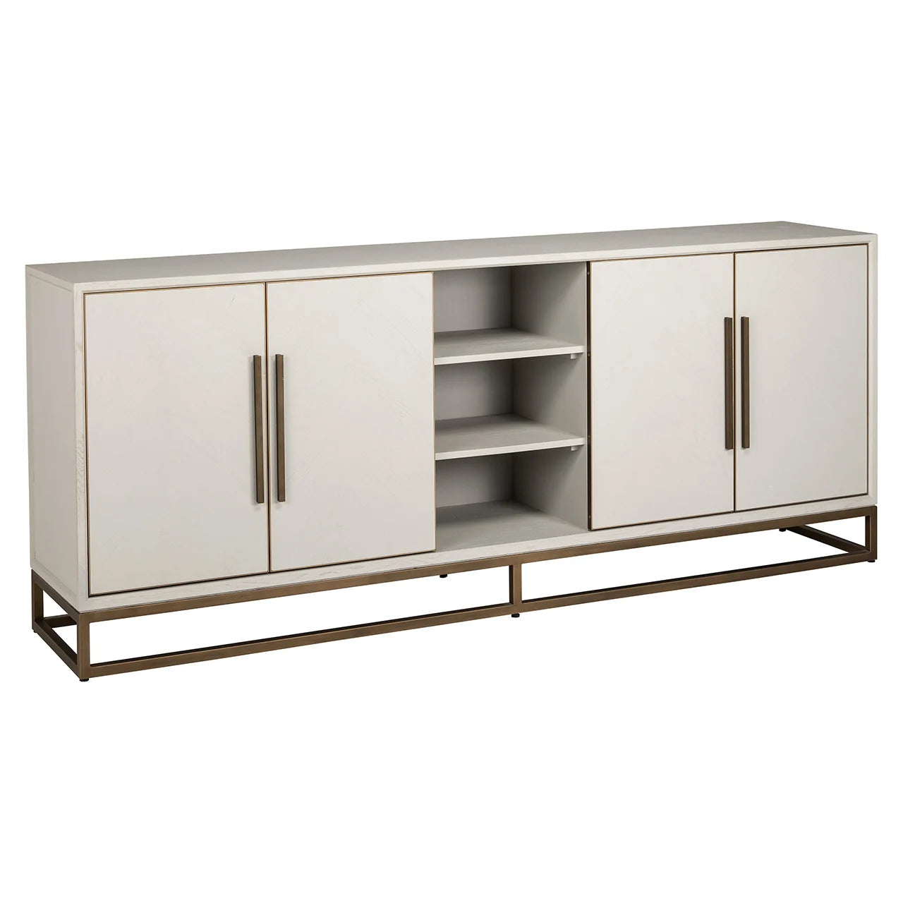 Kumode Whitebone misiņa 4 durvis  Richmond Interiors 91/225/47 cm Verona pelēks - N1 Home