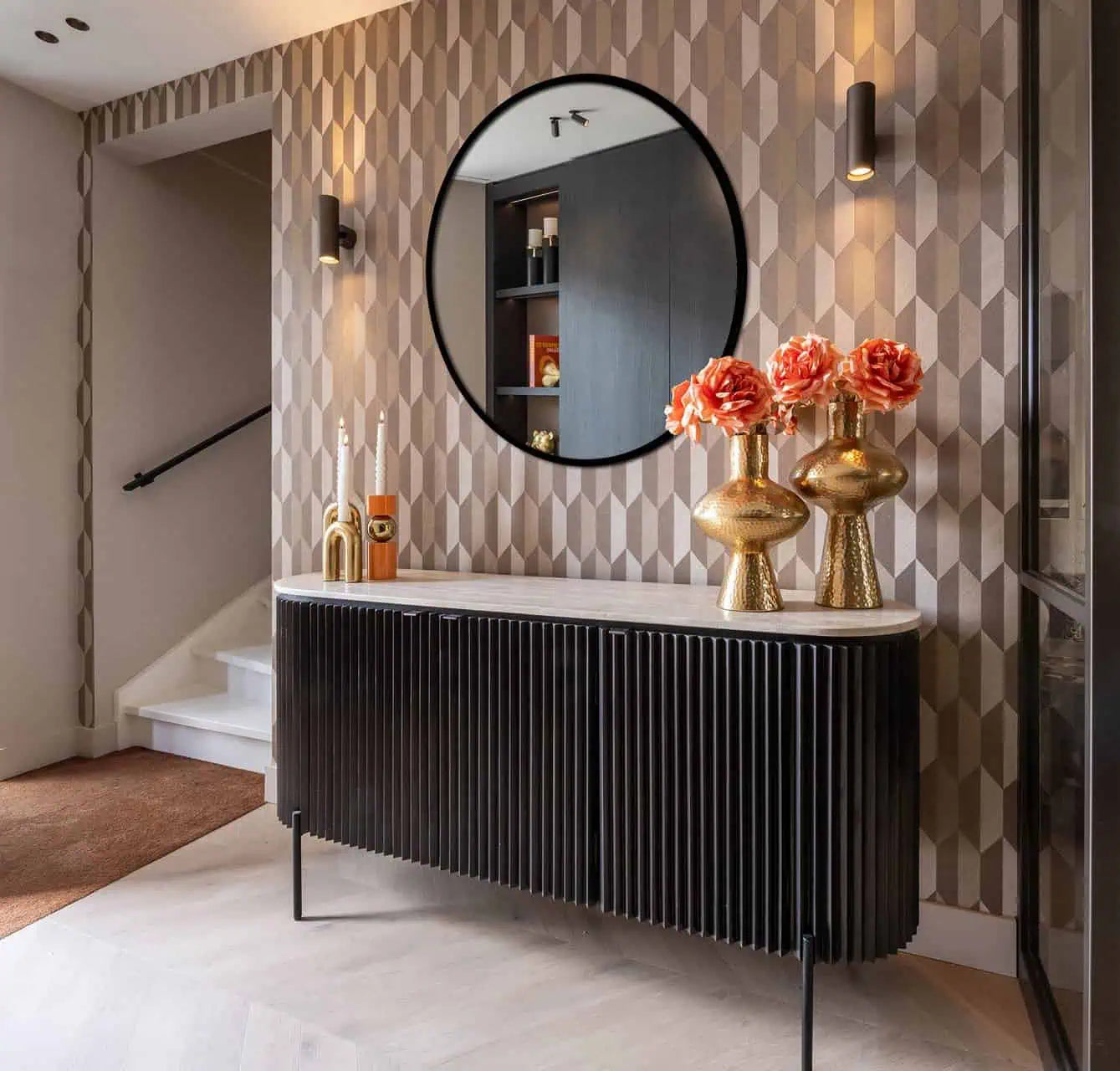 Kumode Hampton 3-durvju Richmond Interiors 82/160/40 cm tumši brūns - N1 Home