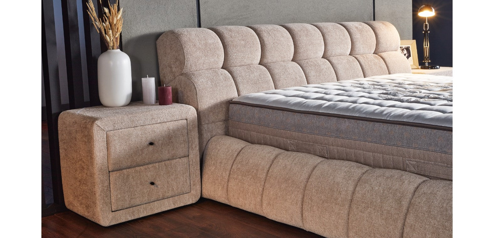 Gulta Ici 180/200 cm bēšs - N1 Home