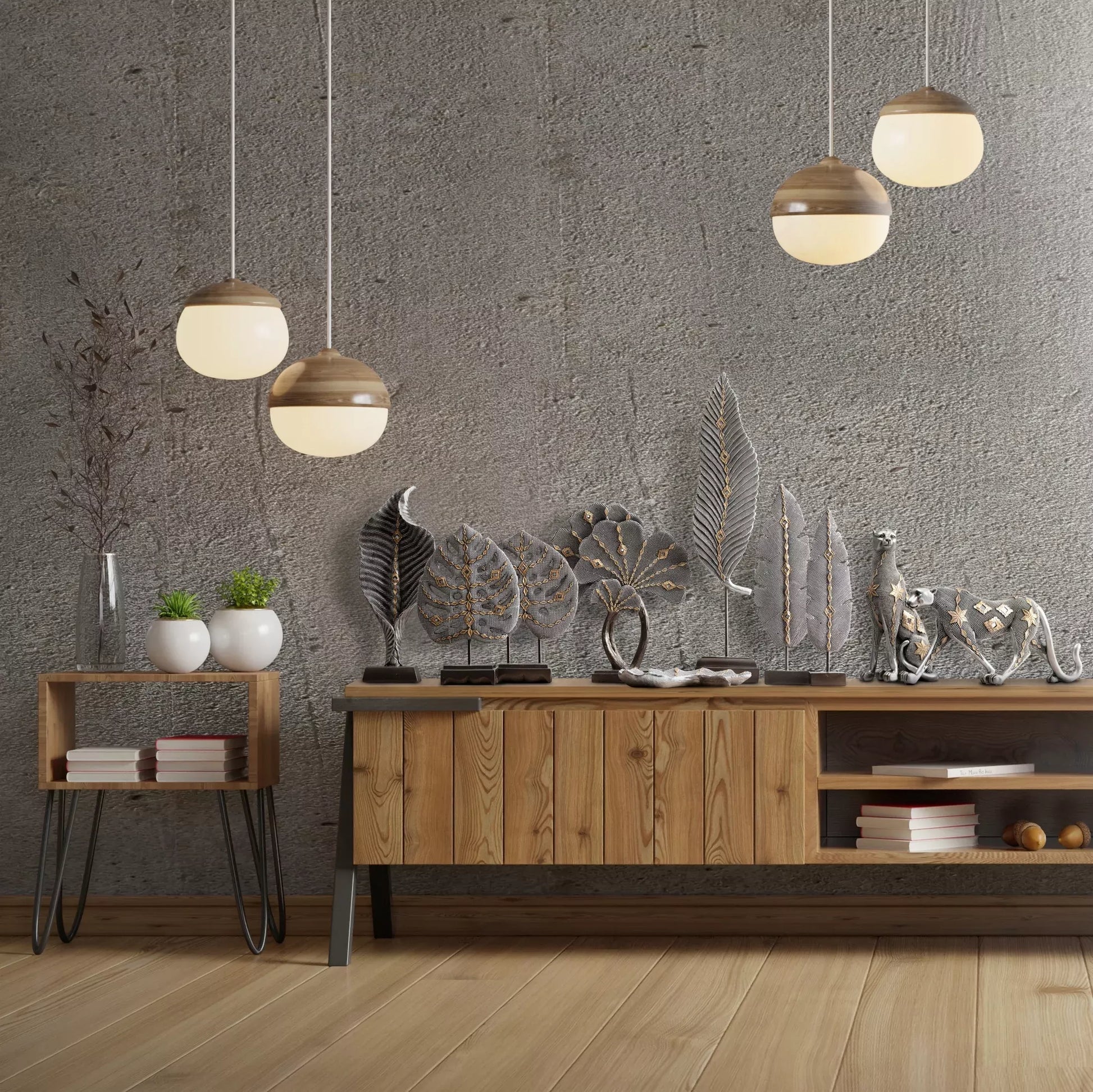 Keramikas figūriņa Ginkgo 20/24/3 cm sudrabs/zelts - N1 Home