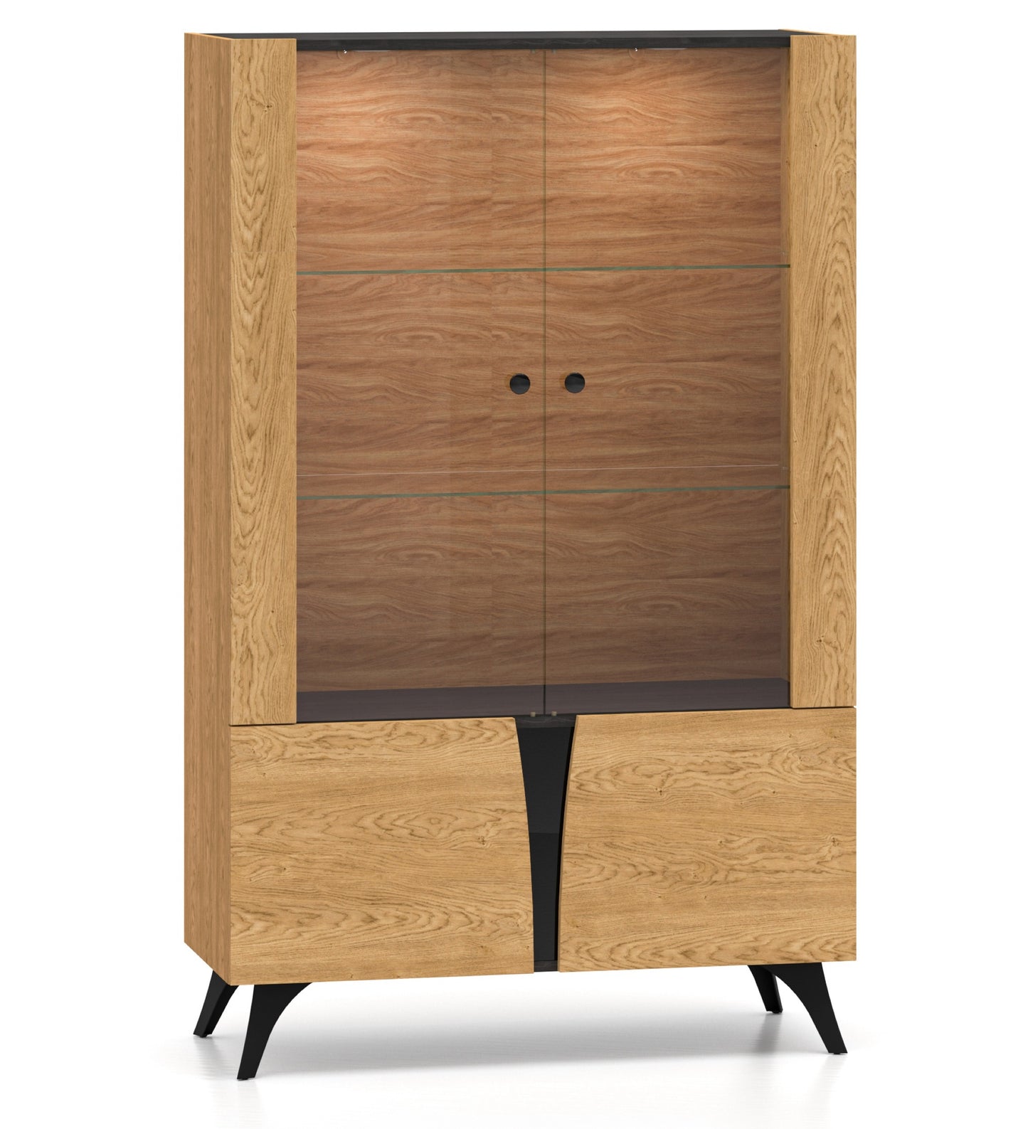 Skapis Toskana 152/94/38 cm ozols/melns