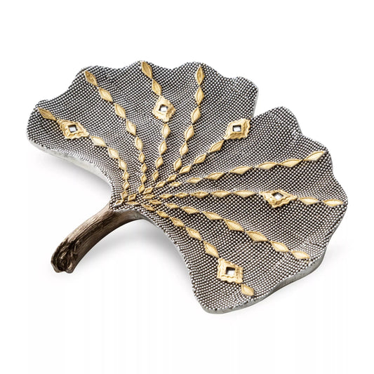 Keramikas figūriņa Ginkgo 20/24/3 cm sudrabs/zelts - N1 Home