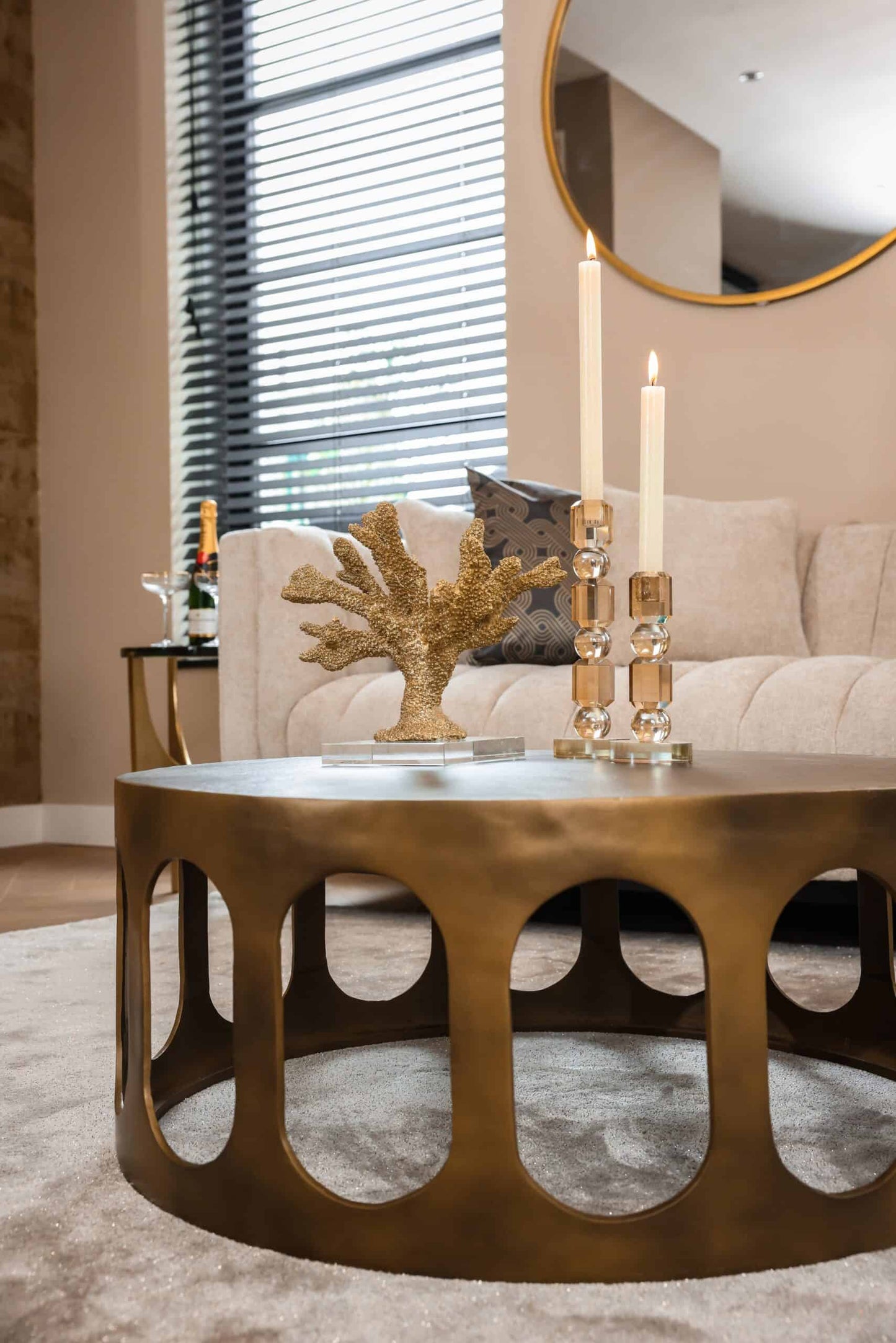 Kafijas galds Du Pont Richmond Interiors 86/36/86 cm brushed gold - N1 Home