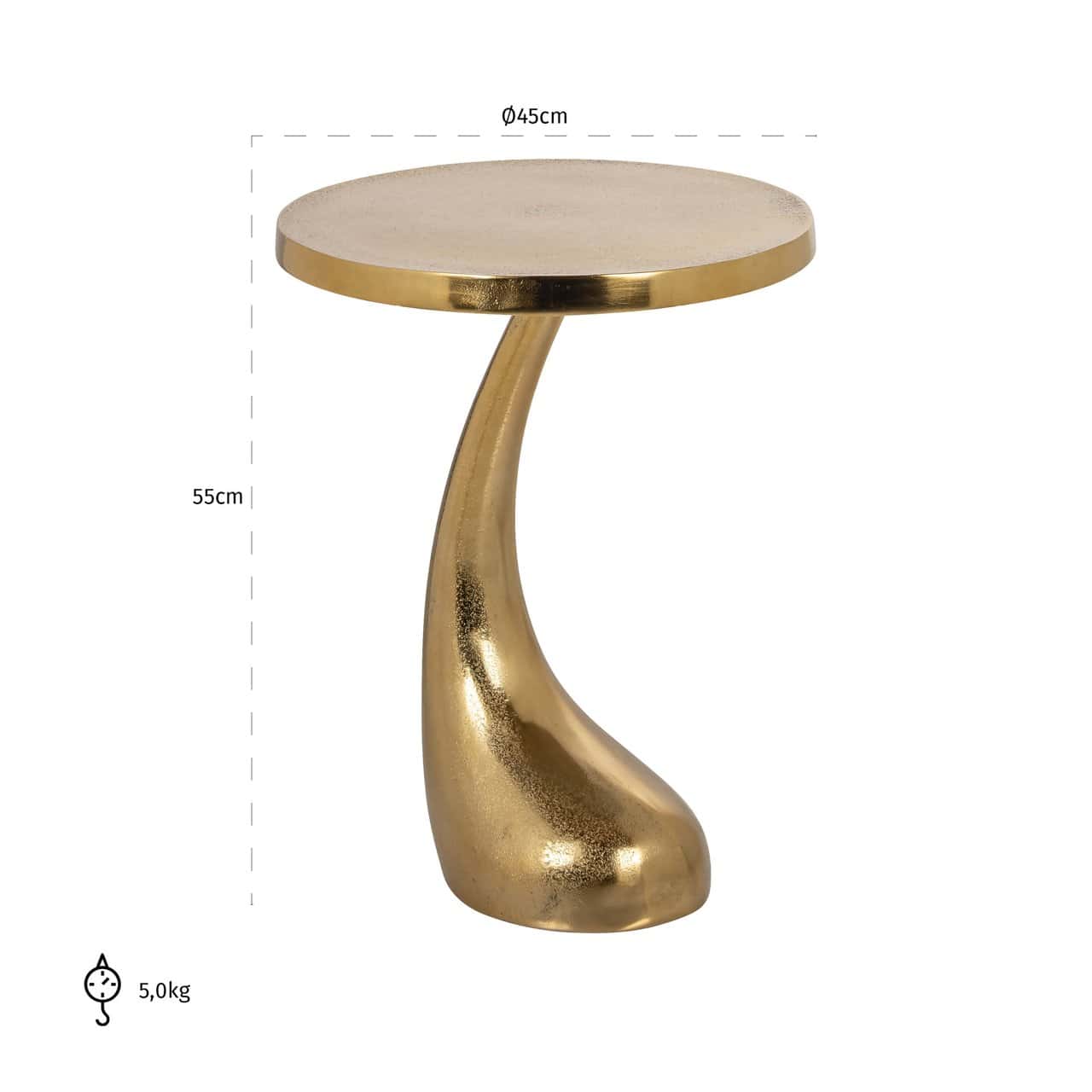 Kafijas galds Dolphin Richmond Interiors 45/55/45 cm zelts