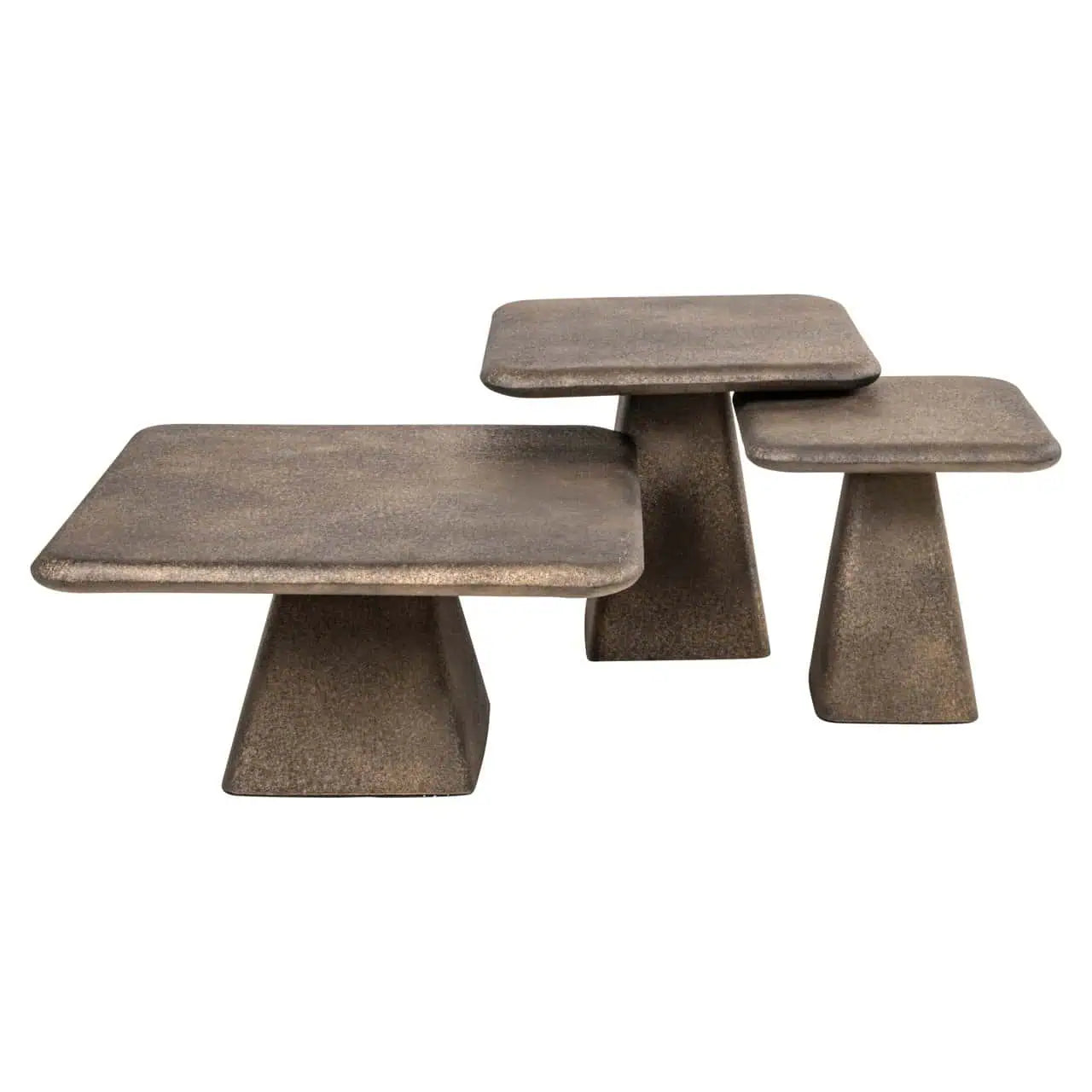 Kafijas galds Marlie gold (Set of 3) Richmond Interiors 35/70/70 cm bronza - N1 Home