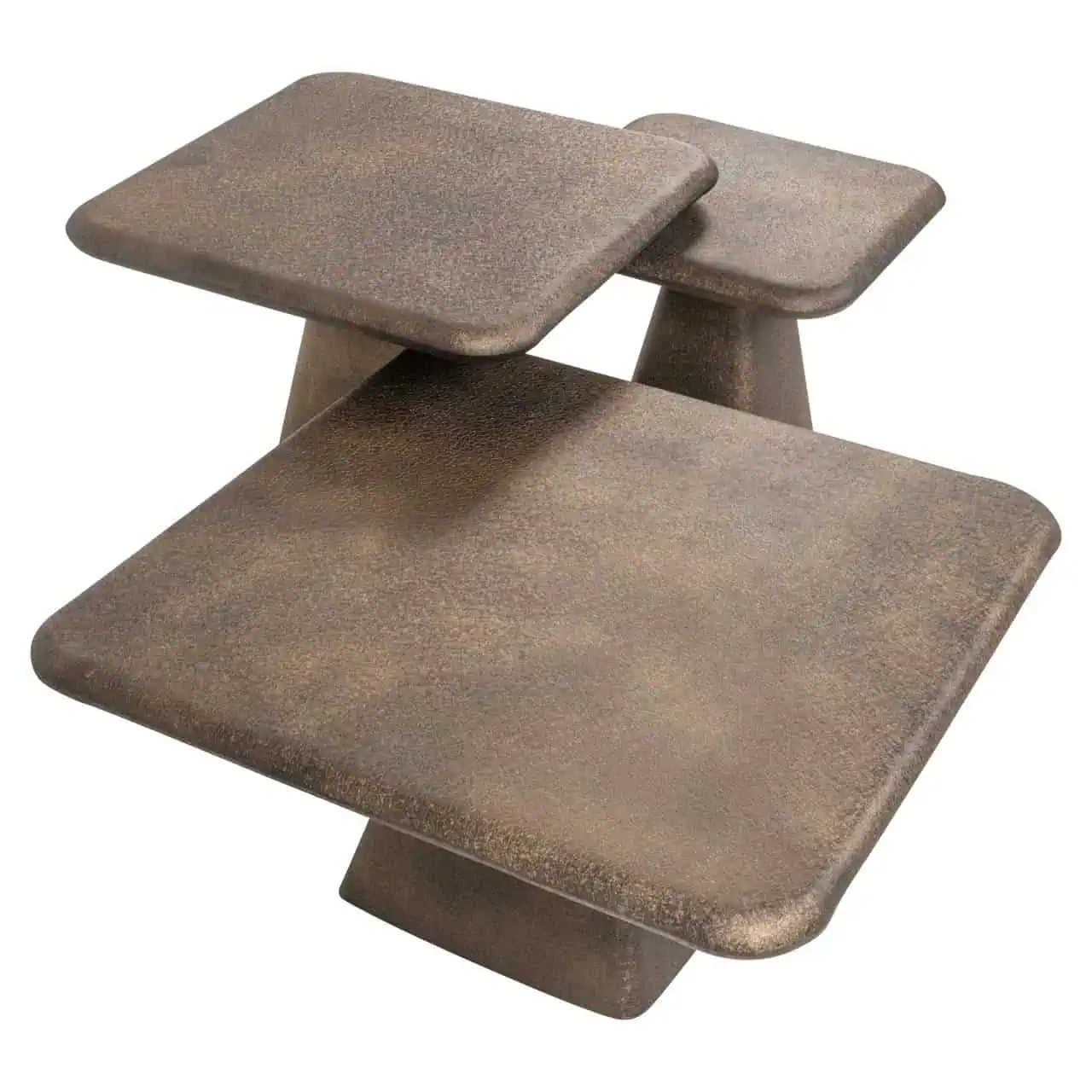 Kafijas galds Marlie gold (Set of 3) Richmond Interiors 35/70/70 cm bronza - N1 Home