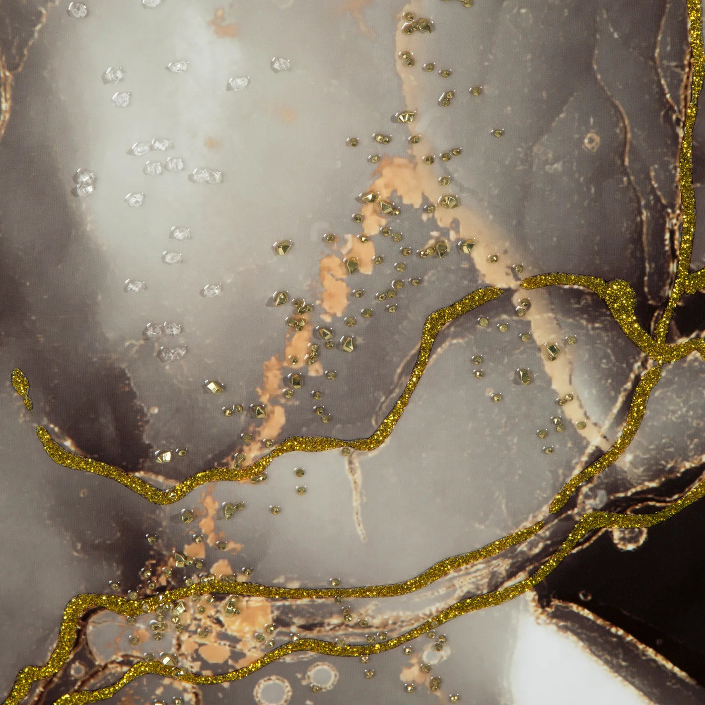 Abstrakta glezna ar zelta un melnu apdruku uz balta fona Aurora Zela 73/103 cm - N1 Home