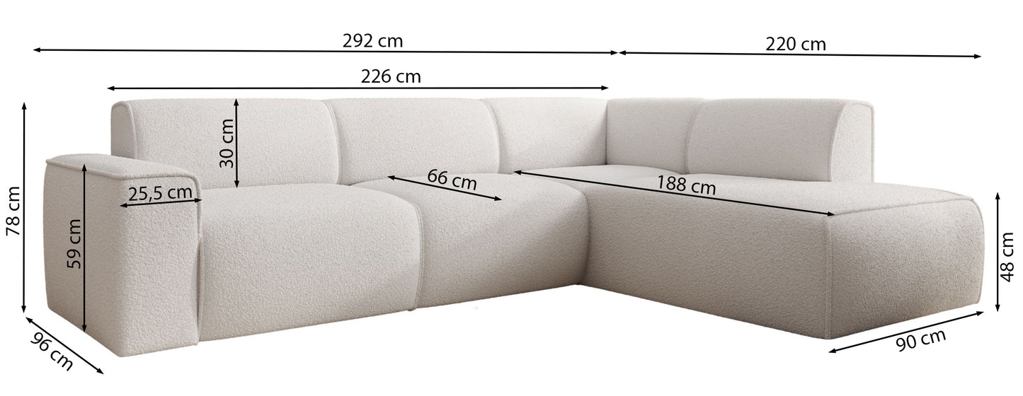 Dīvāns Boovis 78/292/220 cm Quelle 92