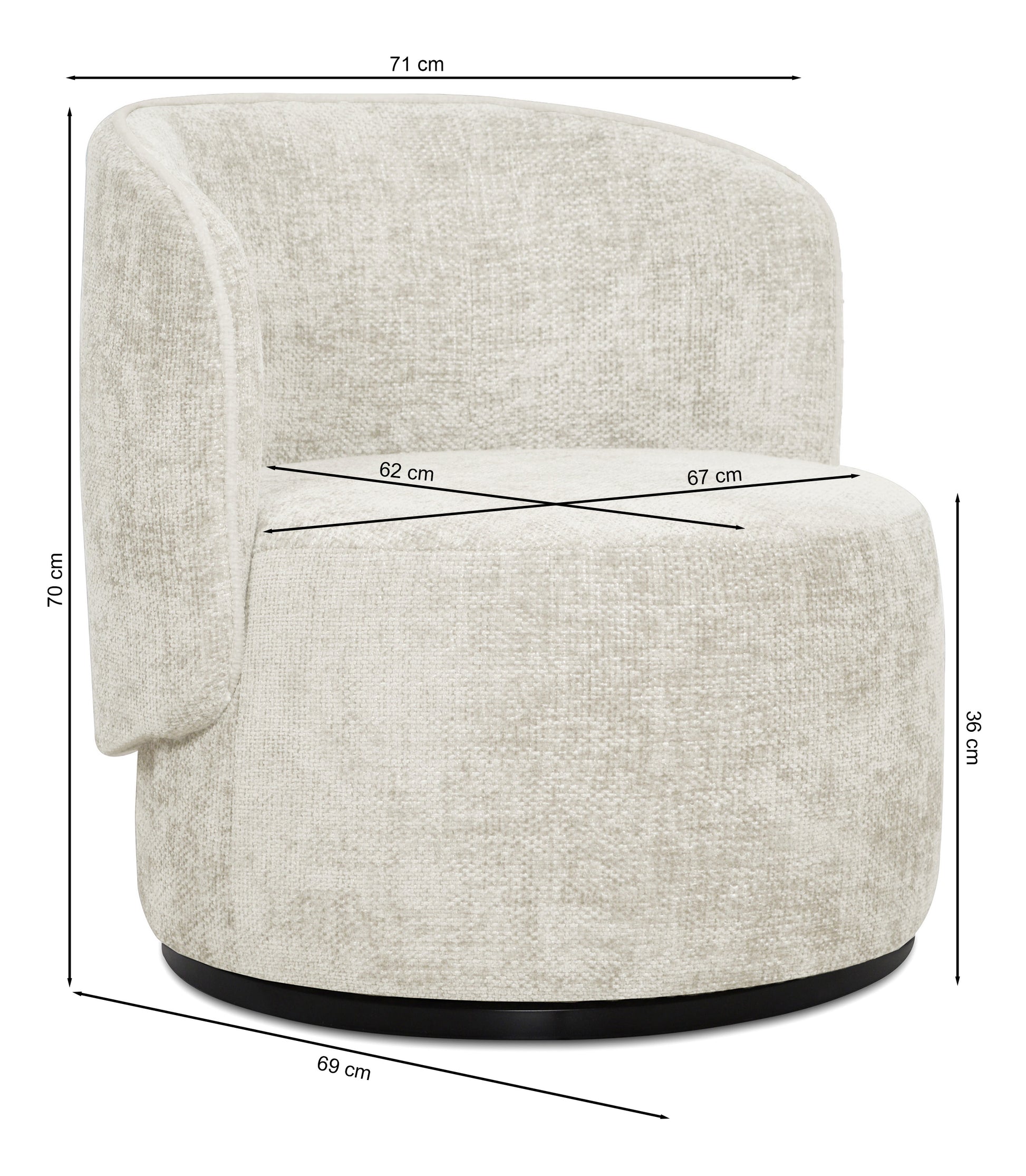 Krēsls Zambi 70/71/69 cm Haga 23 - N1 Home