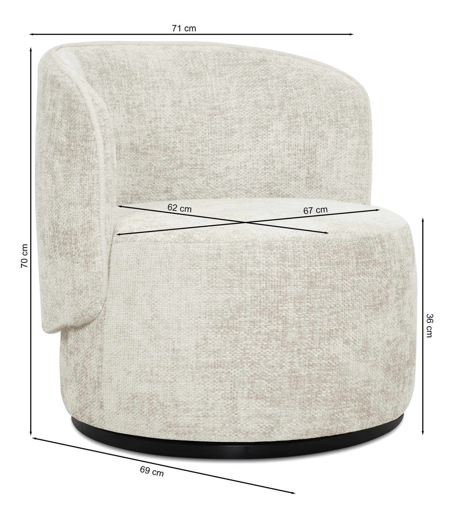 Krēsls Zambi 70/71/69 cm Haga 86 - N1 Home