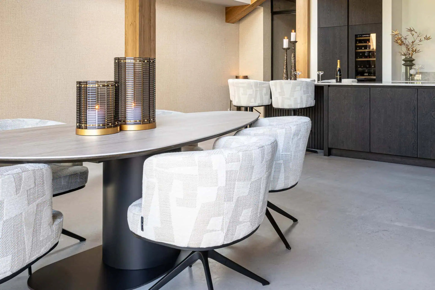 Galds Ritz Richmond Interiors 75,5/220/110 cm bēšs/melns - N1 Home