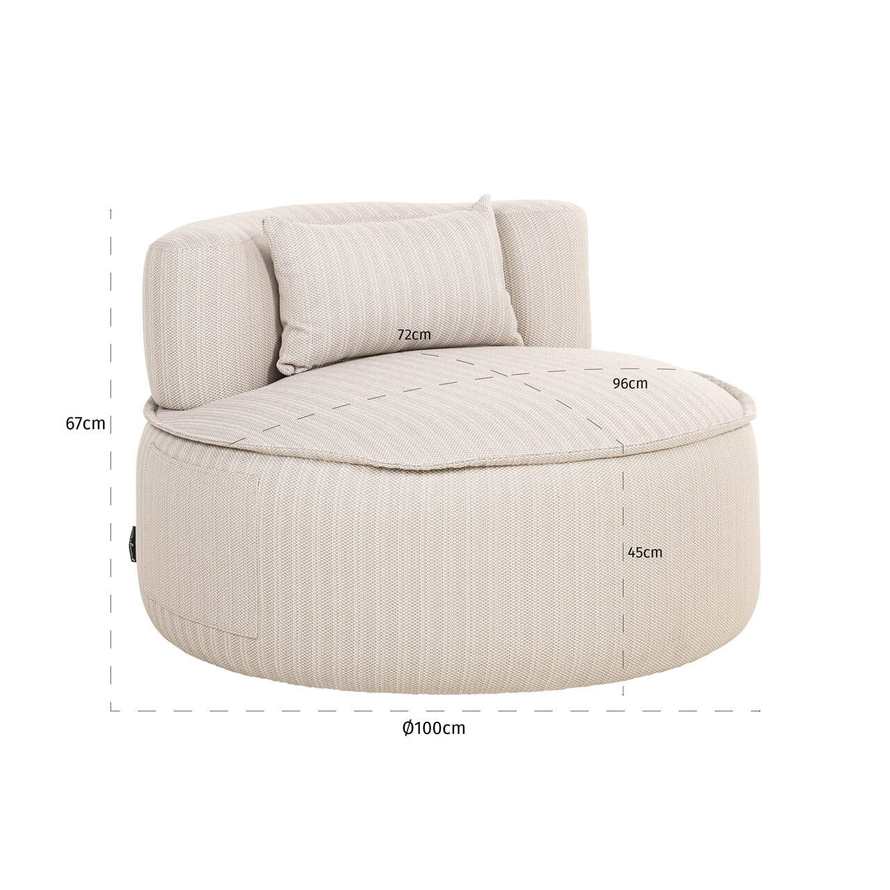 Āra atpūtas krēsls Dawson Richmond Interiors 100/100/67 cm beige swivel