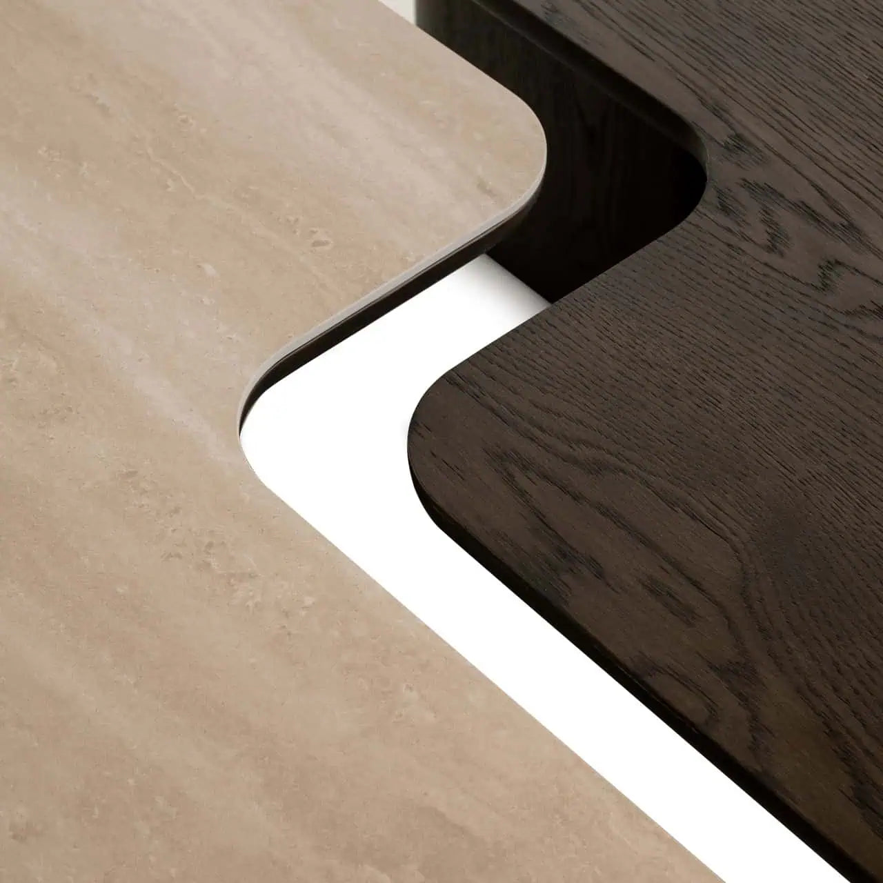 Kafijas galds Nando brown (Set of 2) Richmond Interiors 38/165/90 cm brūns/bēšs - N1 Home