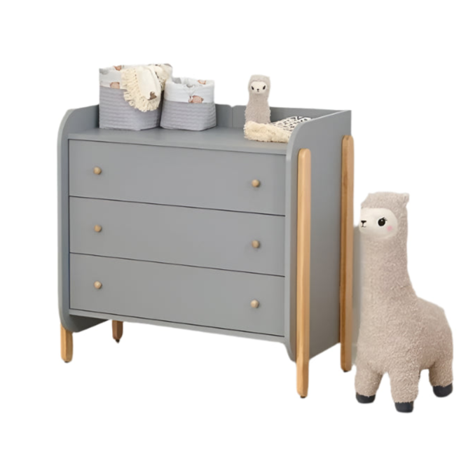 Ingvart Kumode ar Pārtinamo Galdiņu Nika 84/93/43 cm Grey/Natural - N1 Home