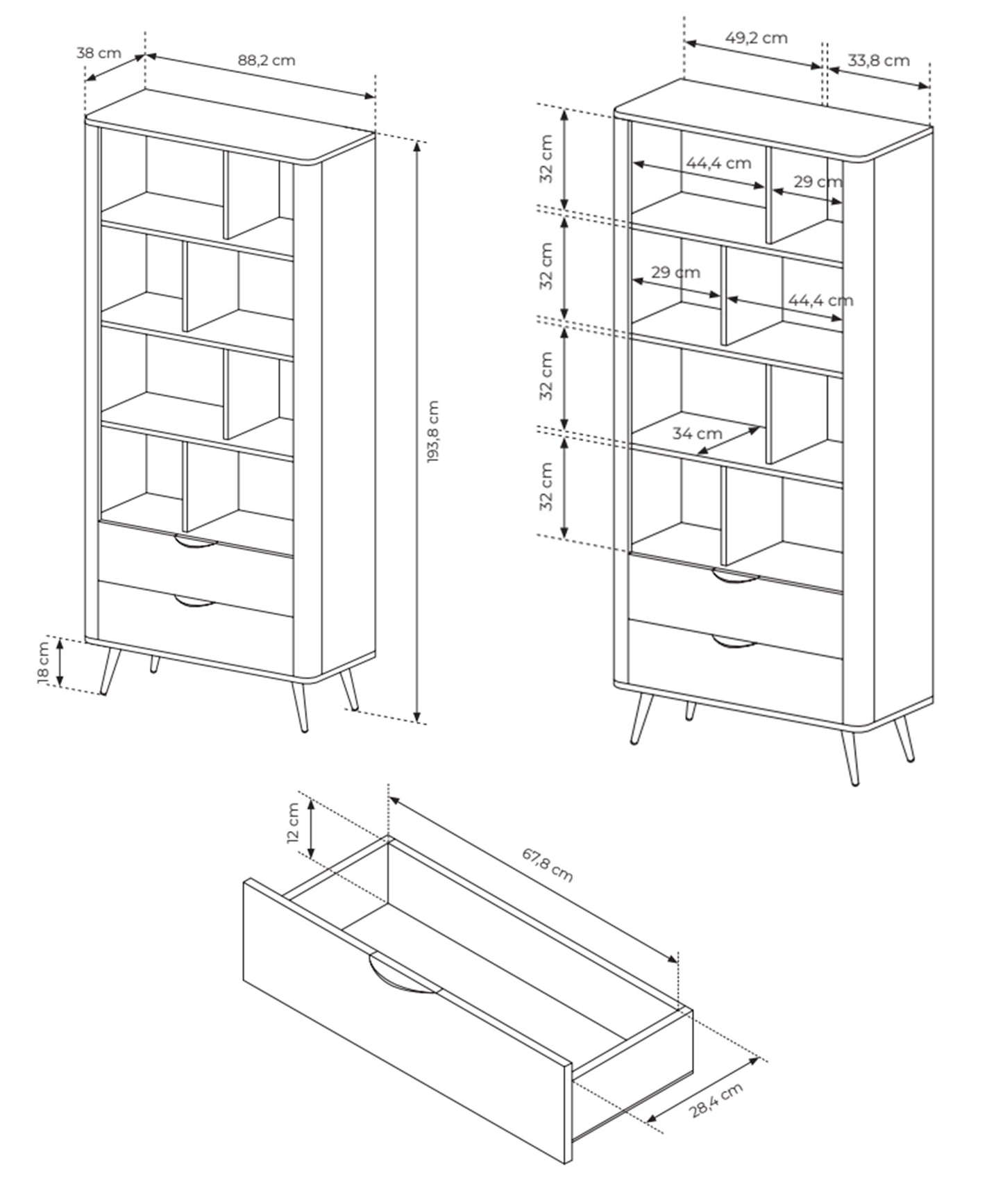 Skapis Verto 193/88/38 cm Dunin ozols