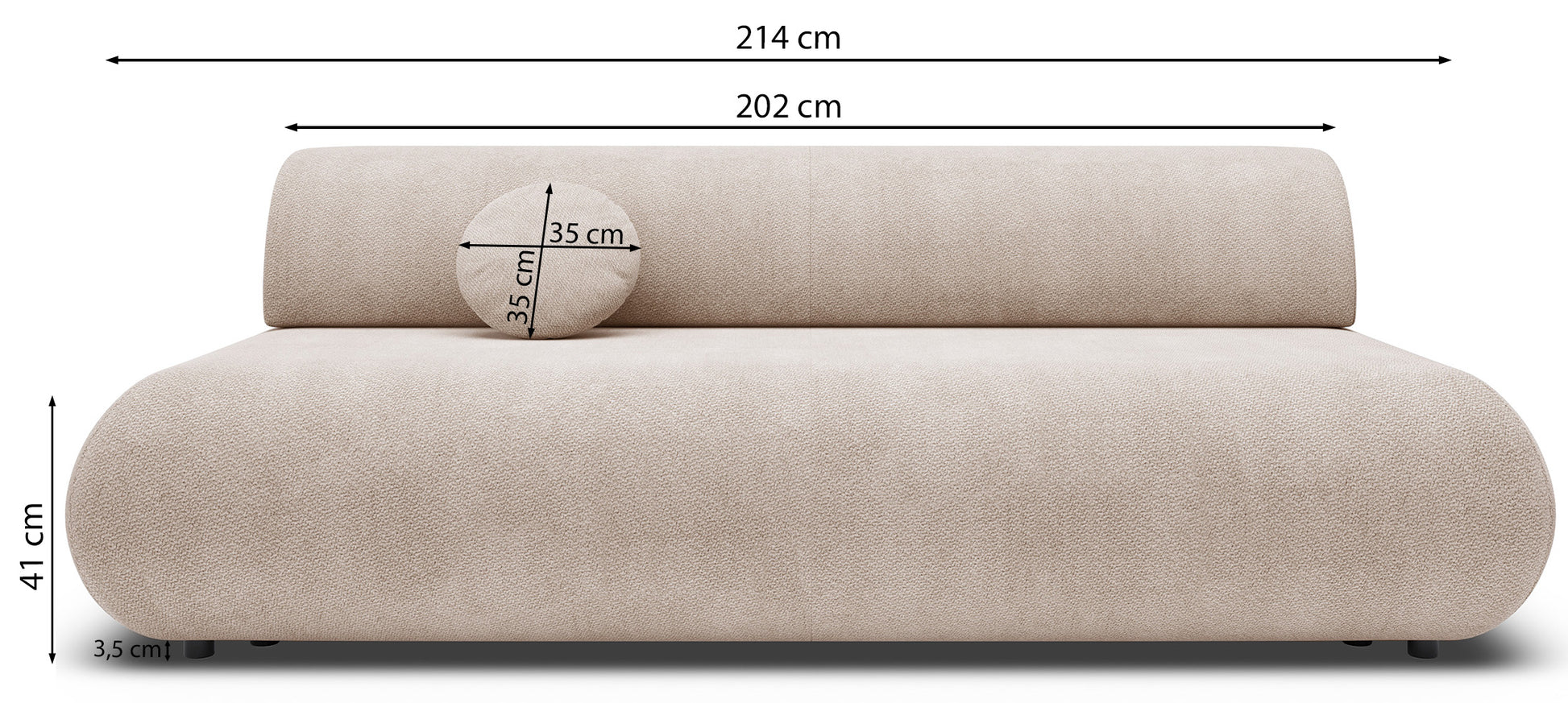 Dīvāns Arman 214/100/74 cm Vinci 26 - N1 Home