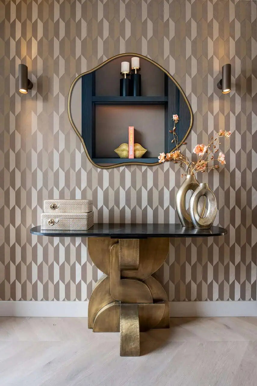 Vāze Richmond Interiors Alma small 30/19/6 cm birstēts zelts - N1 Home