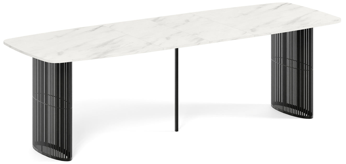 Galds Arco 180-256/76/90 cm melns/white Chromix/ar melnu apmali