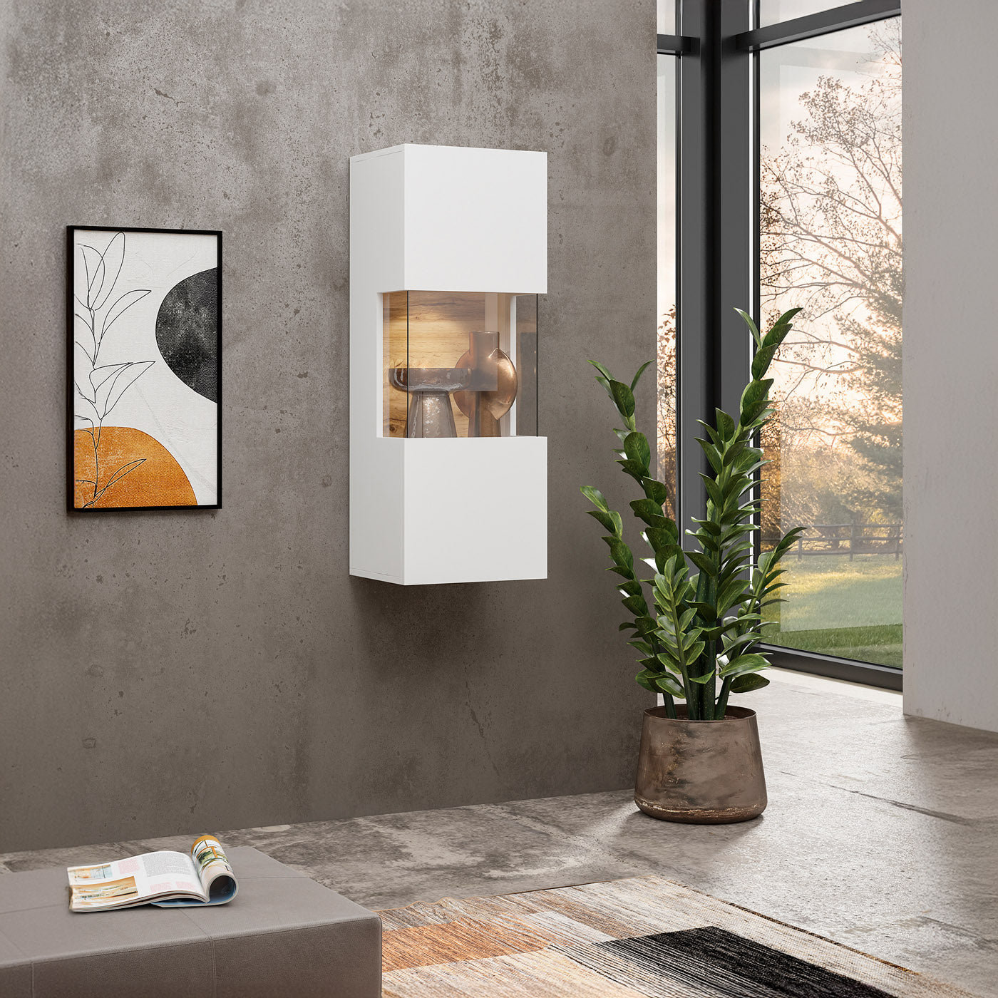 Skapis Avalon 36/95/30 cm balts/Votan ozols - N1 Home