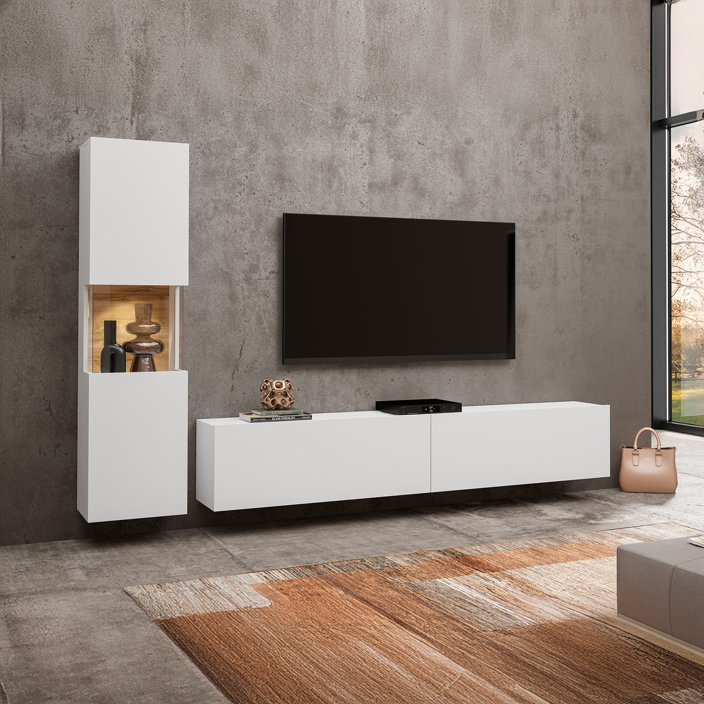 Sienas bloks Avalon 180/140/35 cm balts/Votan ozols - N1 Home