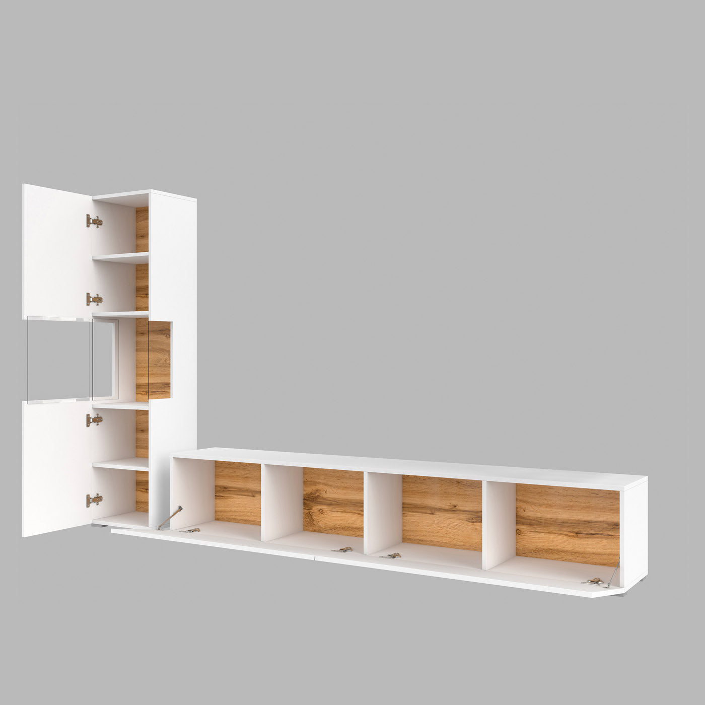 Sienas bloks Avalon 180/140/35 cm balts/Votan ozols - N1 Home