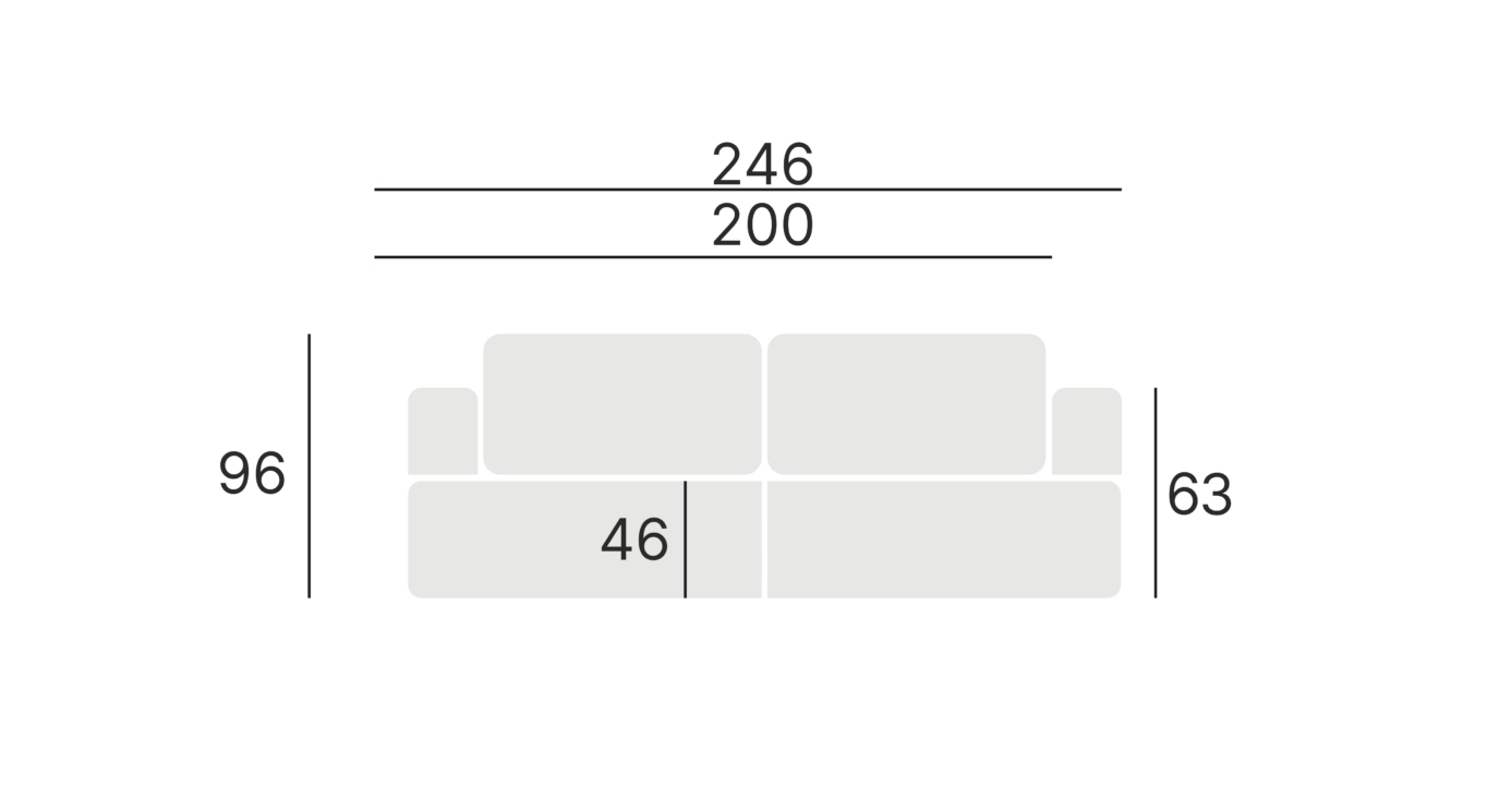 Dīvāns Alivari 246/96/60 cm Matt Velvet 09 - N1 Home