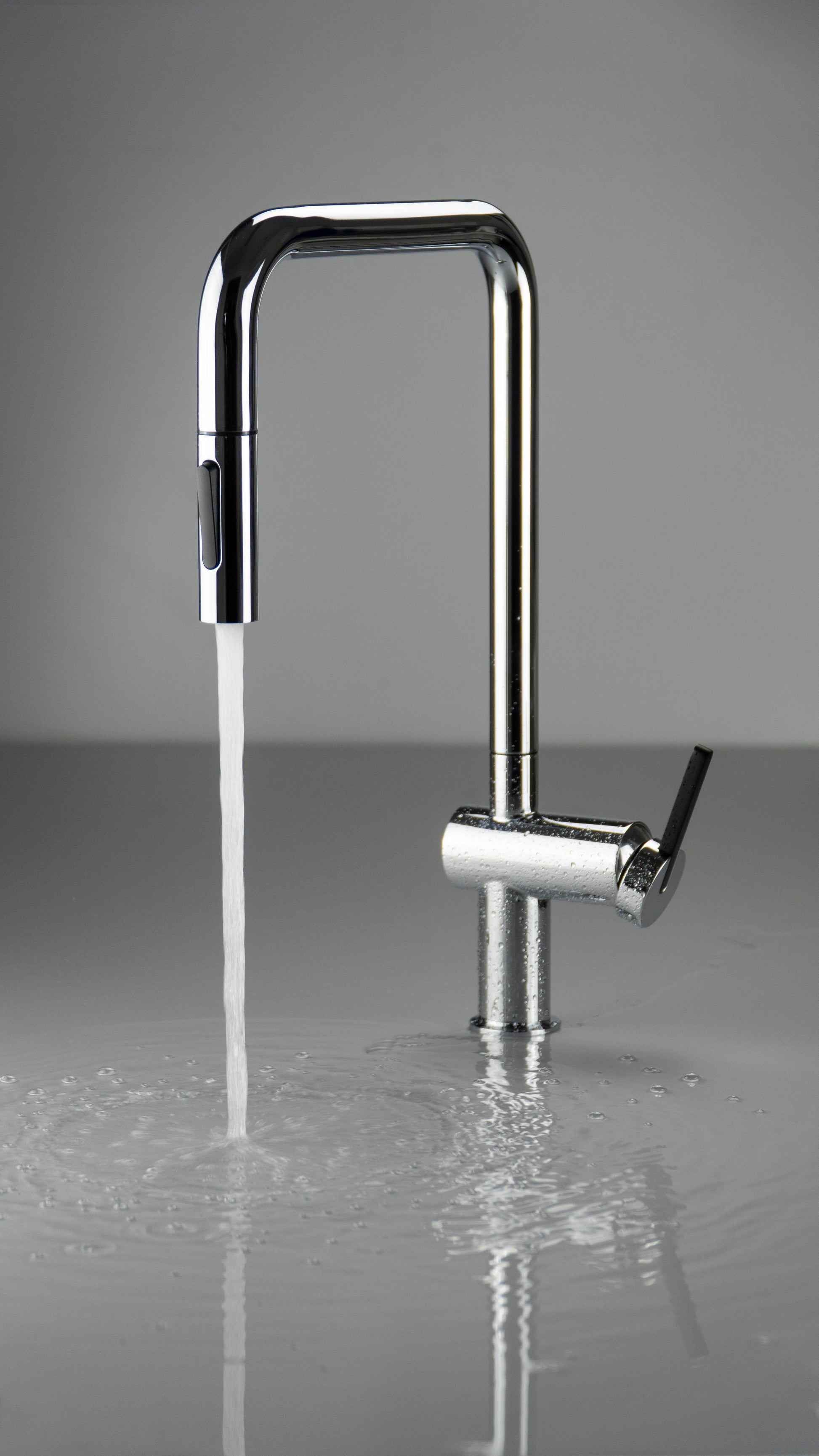 Virtuves jaucējkrāns ar izvelkamu snīpi Momi 408 mm hroms - N1 Home