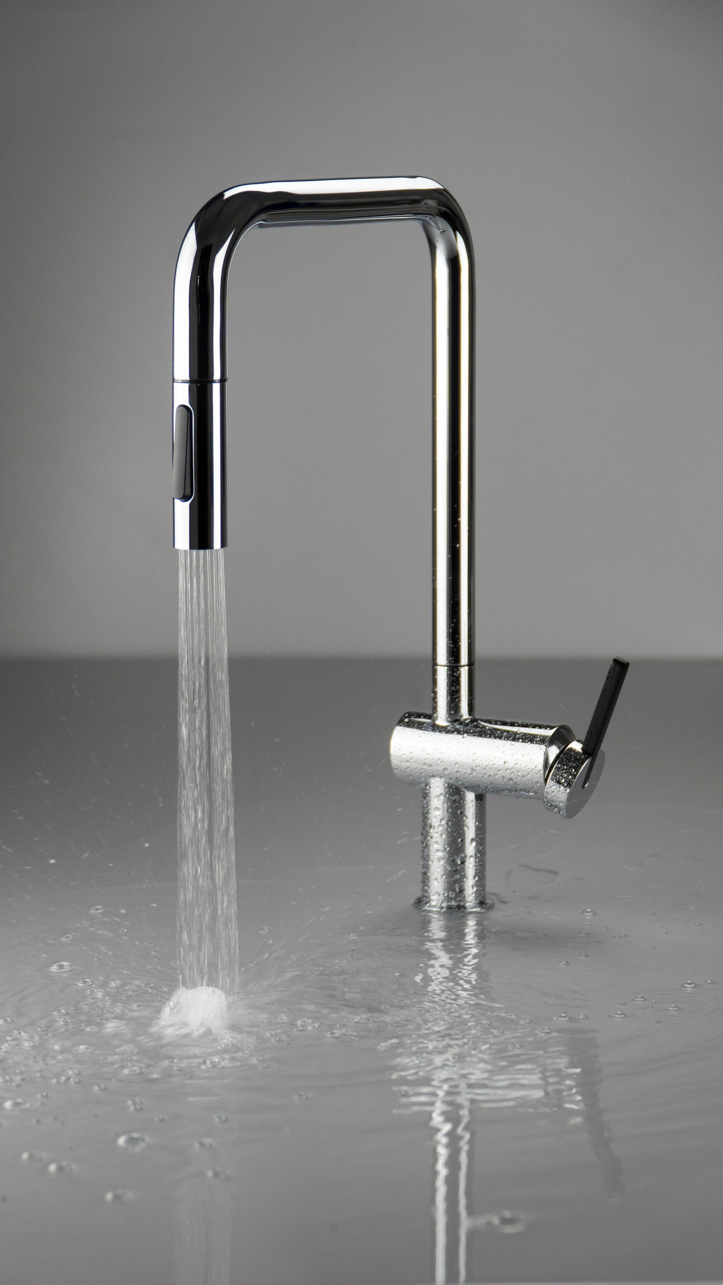 Virtuves jaucējkrāns ar izvelkamu snīpi Momi 408 mm hroms - N1 Home