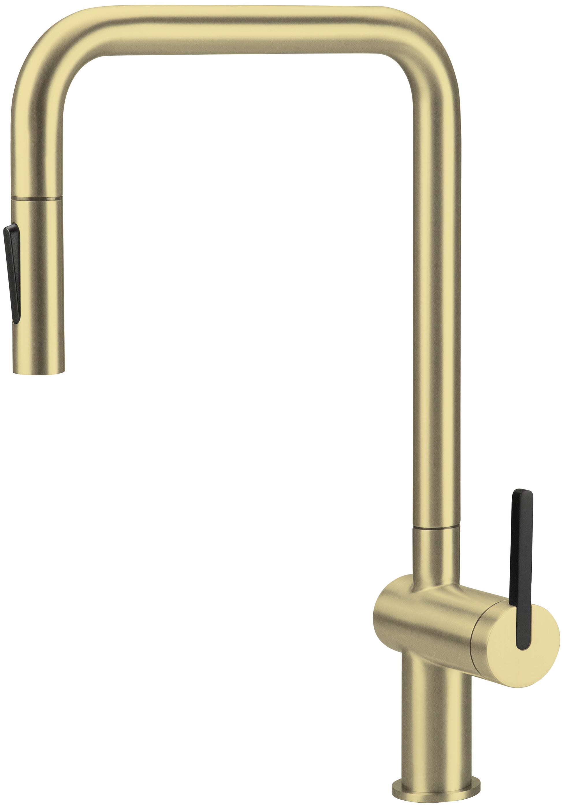 Virtuves jaucējkrāns ar izvelkamu snīpi Momi 408 mm matēts zelts - N1 Home