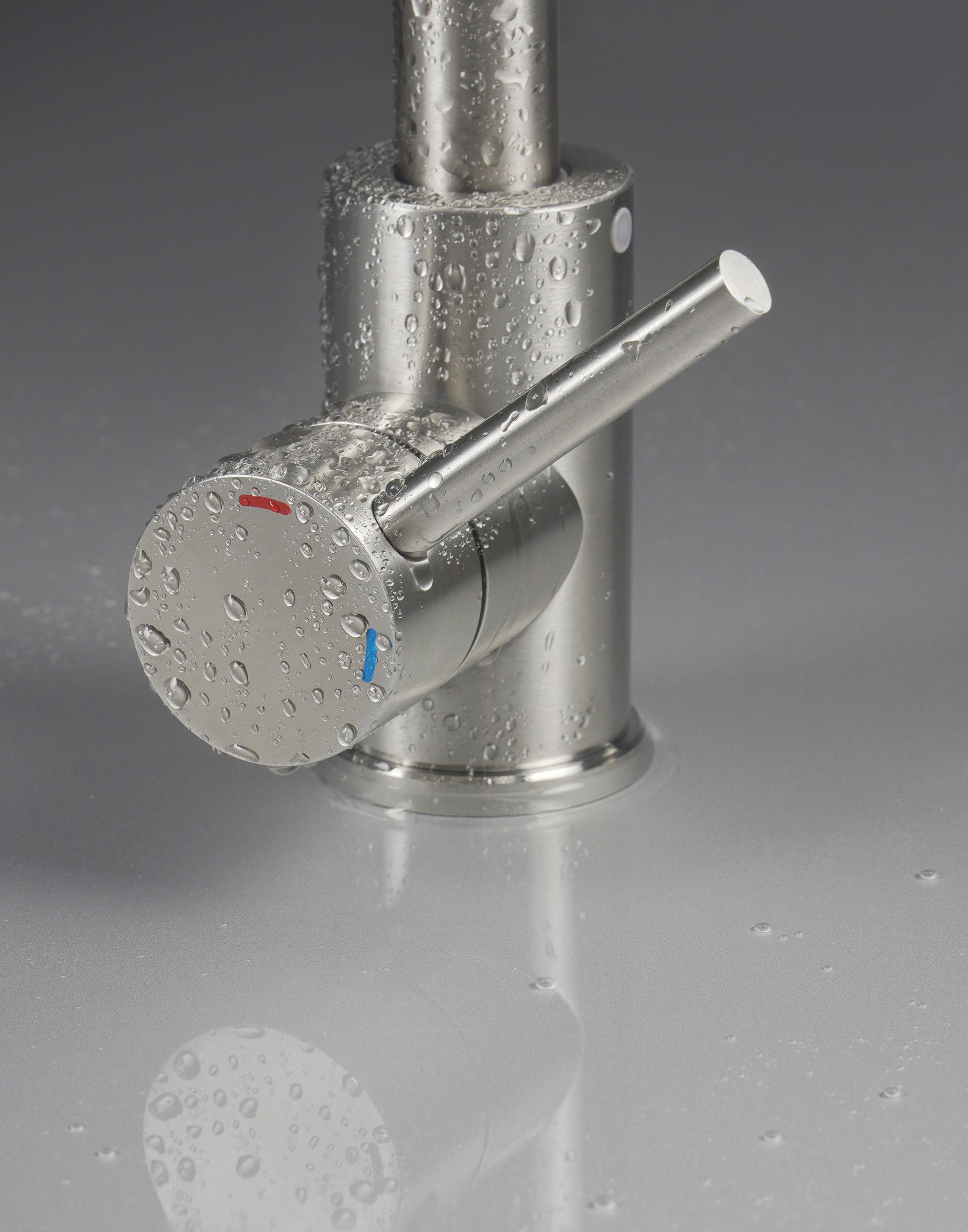 Virtuves maisītājs ar elastīgu snīpi - 2 veidu sprauslas Luno 400 mm tērauds/balts - N1 Home