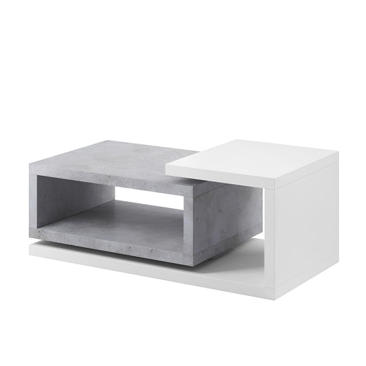 Kafijas galds Botas 120/60/40 cm balts/betons Kolorādo - N1 Home