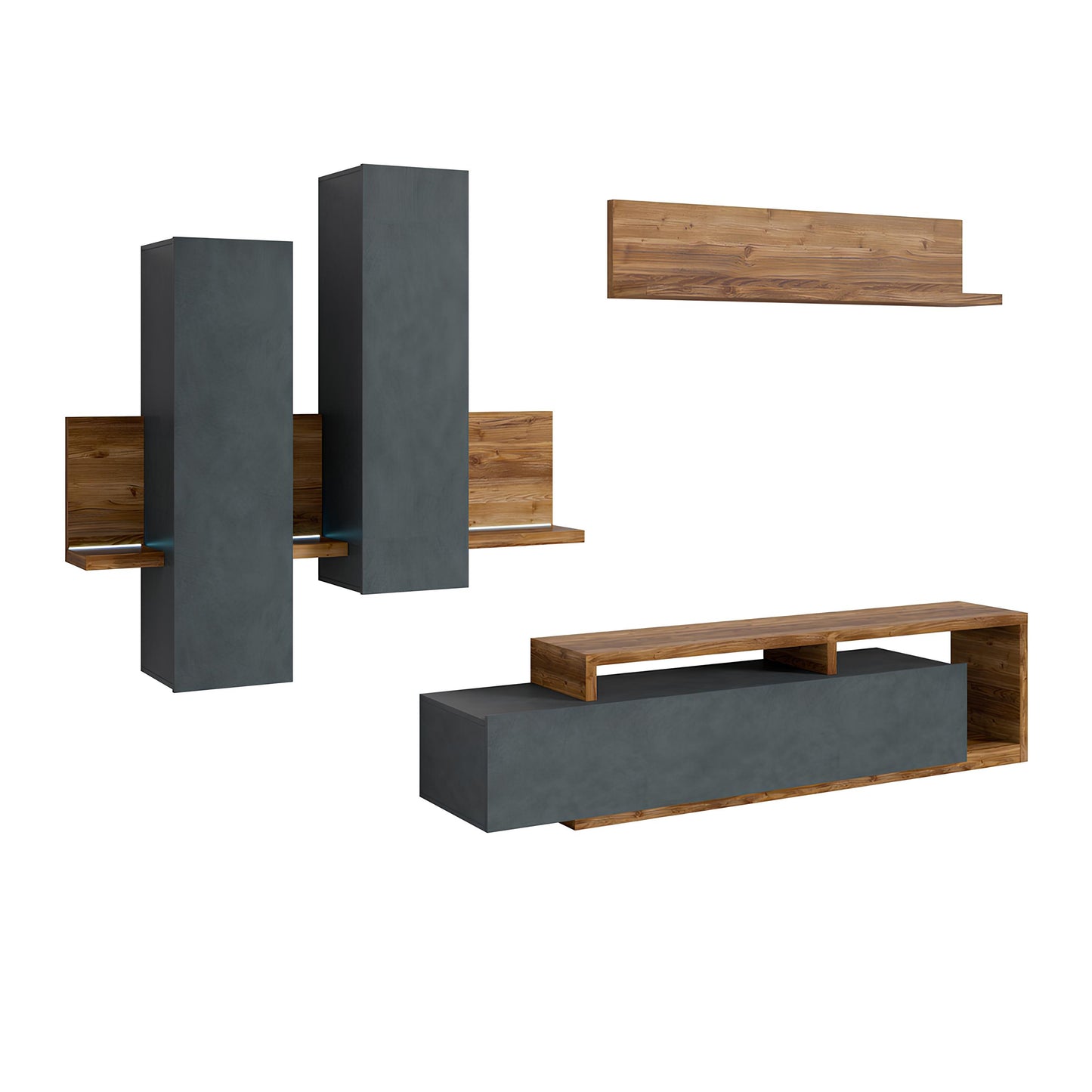 Sienas bloks Botes 219+/52/200 cm ābols/betons