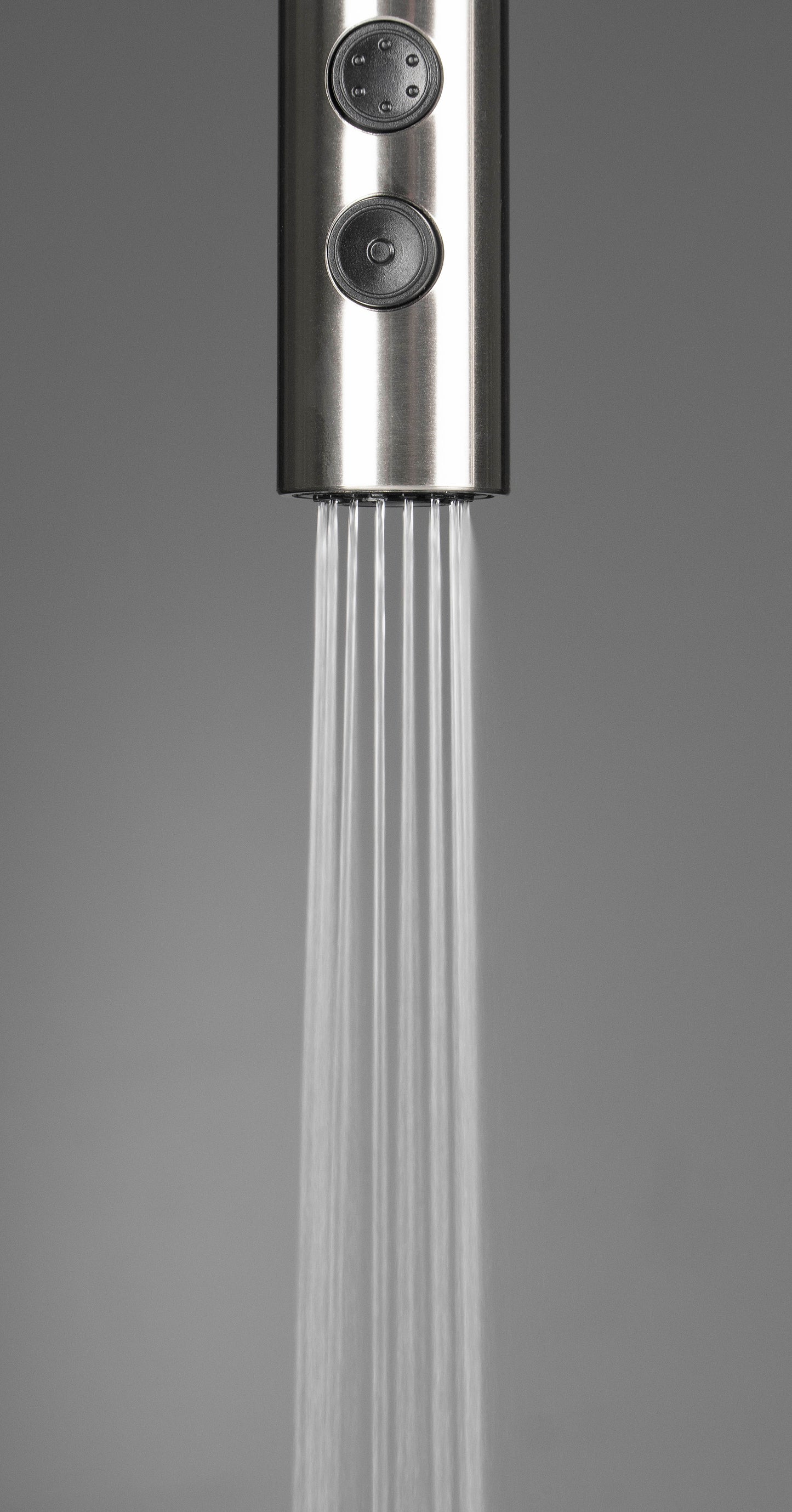 Virtuves jaucējkrāns ar izvelkamu snīpi - 2 veidu strūklas Olfato 451 cm matēts tērauds - N1 Home