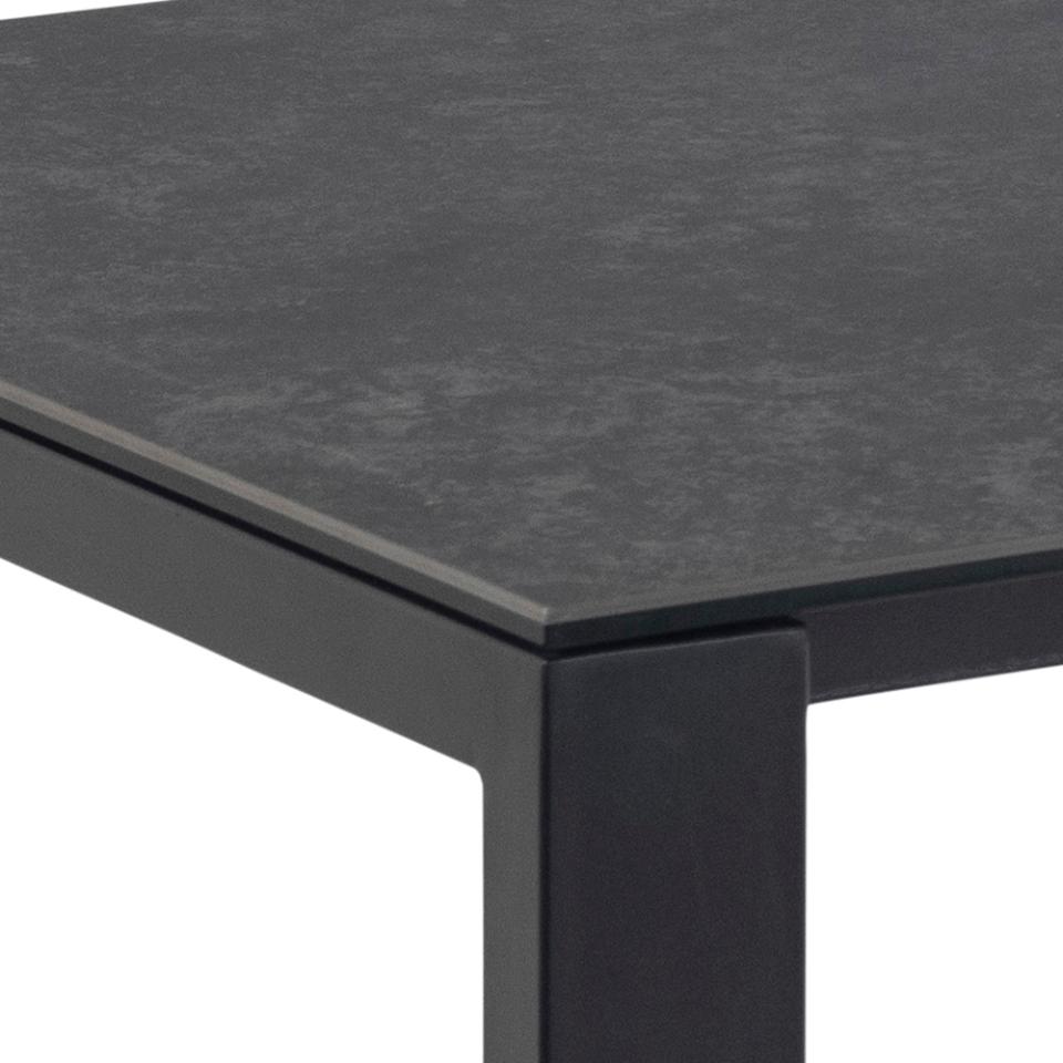 BR taisnstūra pusdienu galds melna Fairbanks neapstrādāta keramika 200x90x75 cm