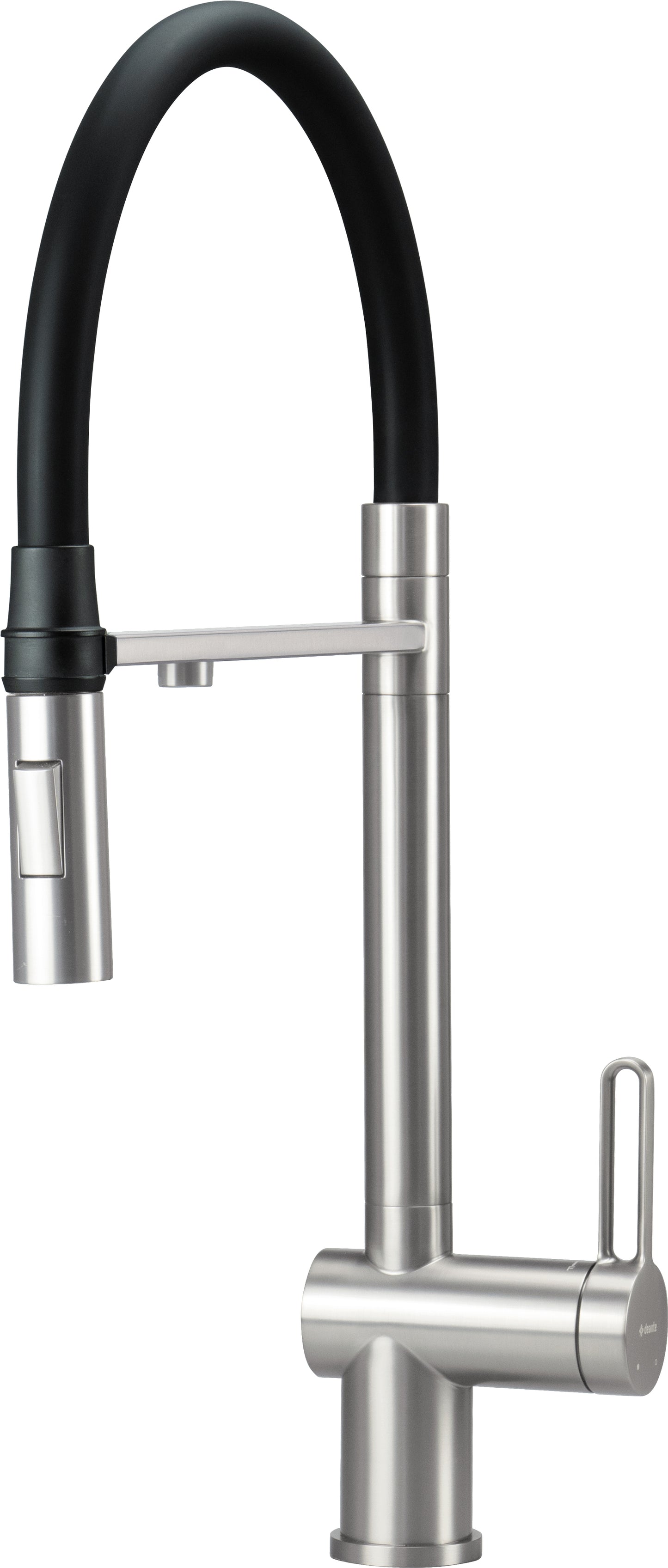 Virtuves jaucējkrāns ar ūdens filtra pieslēgumu un elastīgu snīpi Magnetic 549 mm matēts tērauds - N1 Home