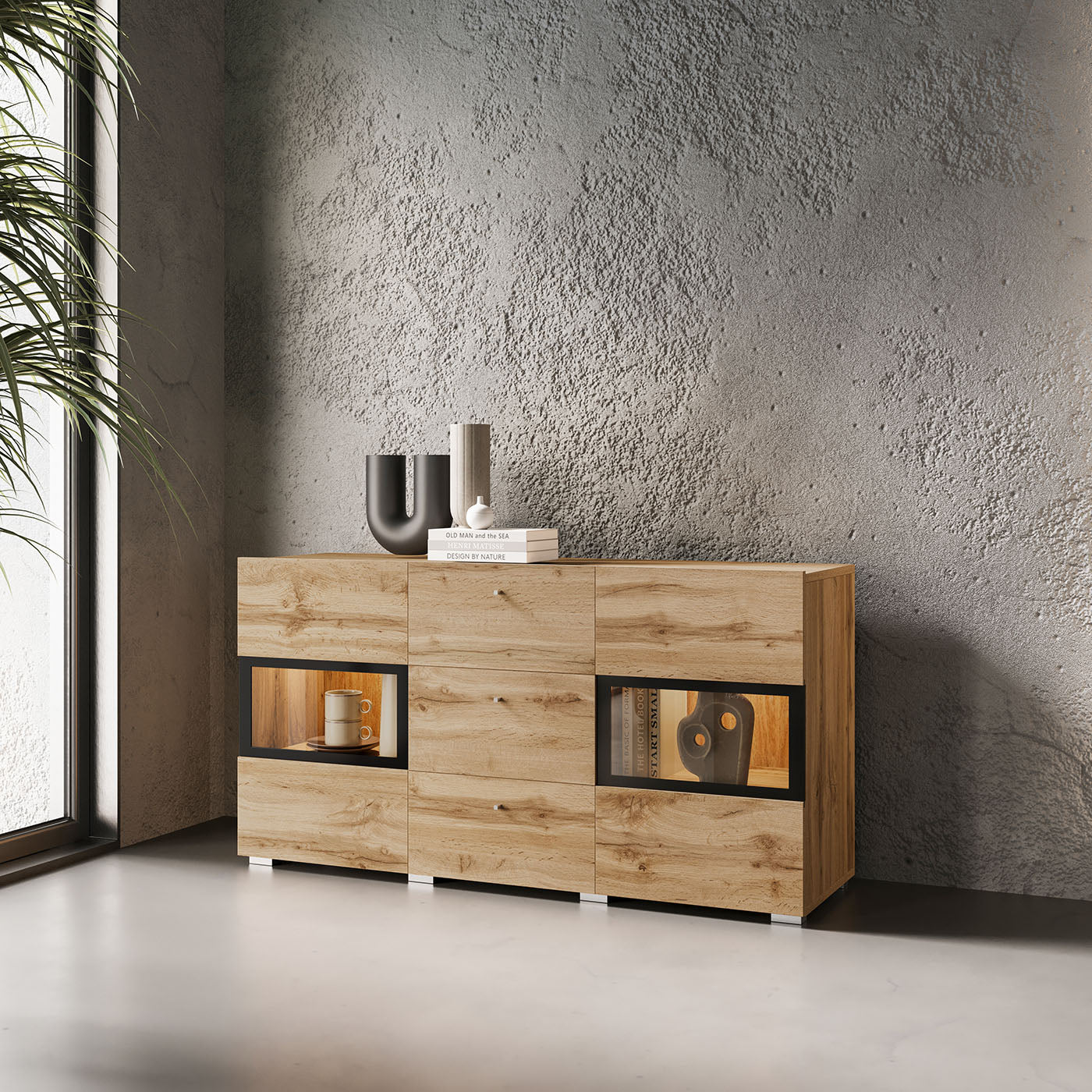 Kumode Barots 132/39/70 cm Votan ozols - N1 Home
