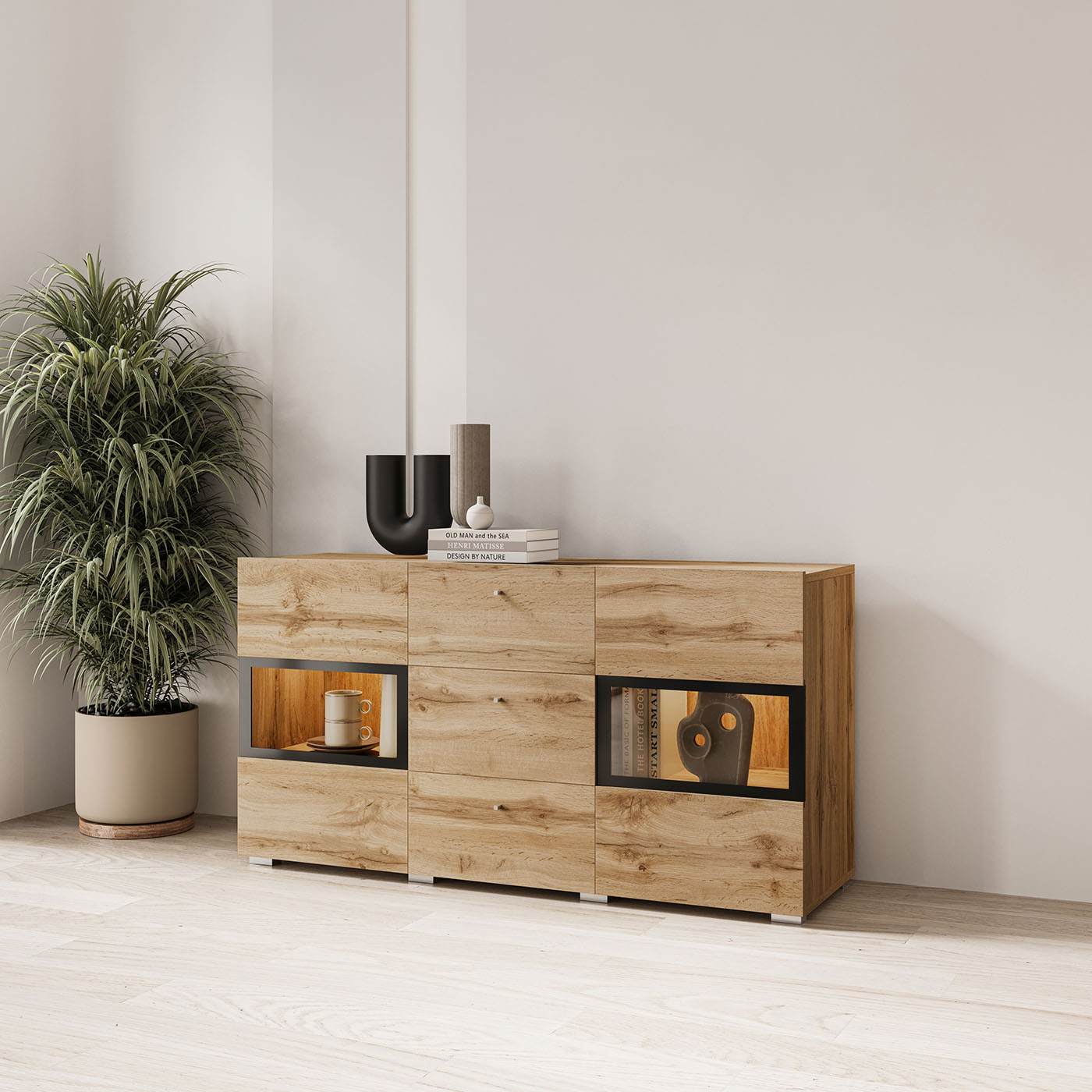 Kumode Barots 132/39/70 cm Votan ozols - N1 Home